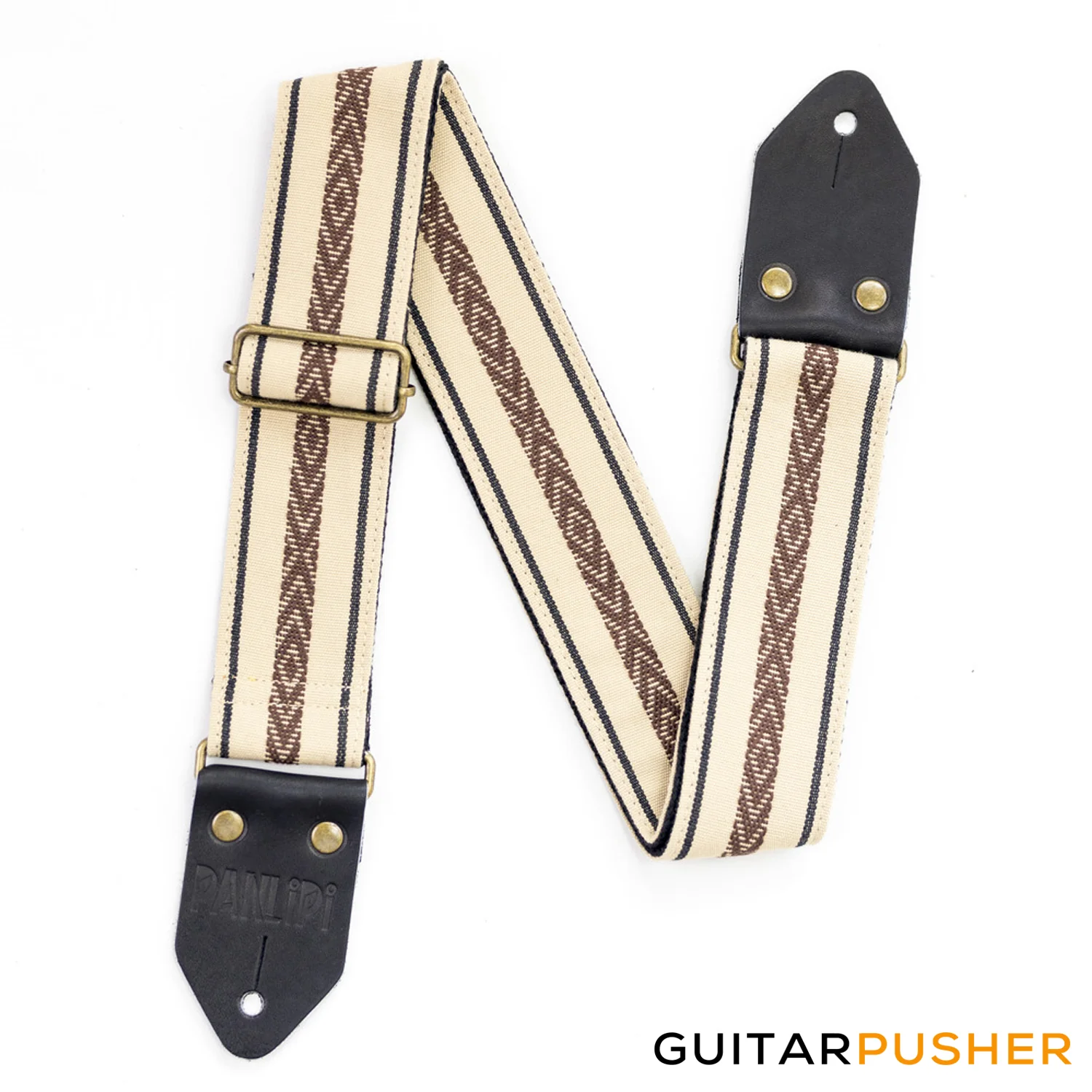 Panlipi Loom Weave Cuabao BAGU05 Guitar Strap - Brown Cream - Image 4