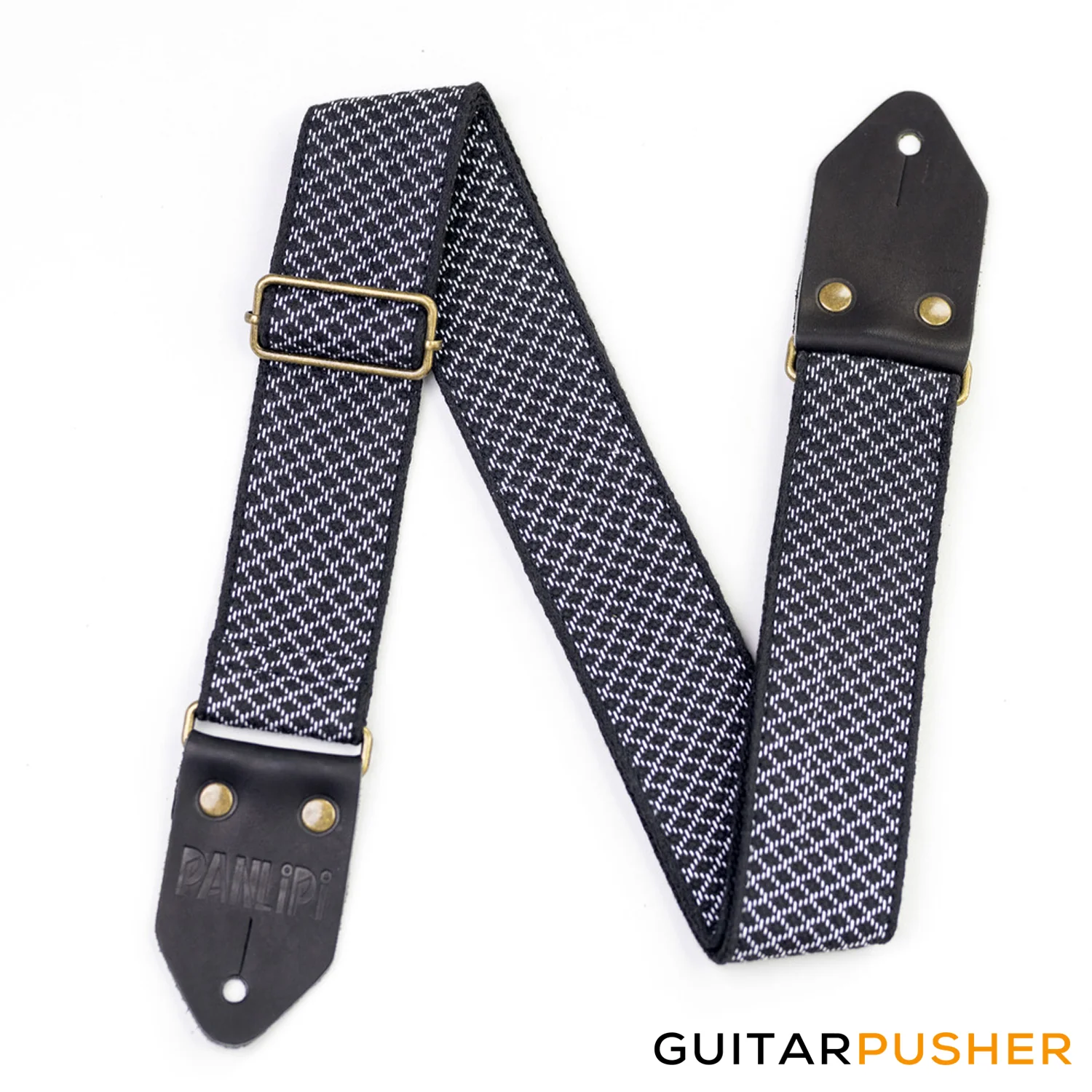 Panlipi Loom Weave Lilaktob KAL32 Guitar Strap - Black/Gray - Image 4