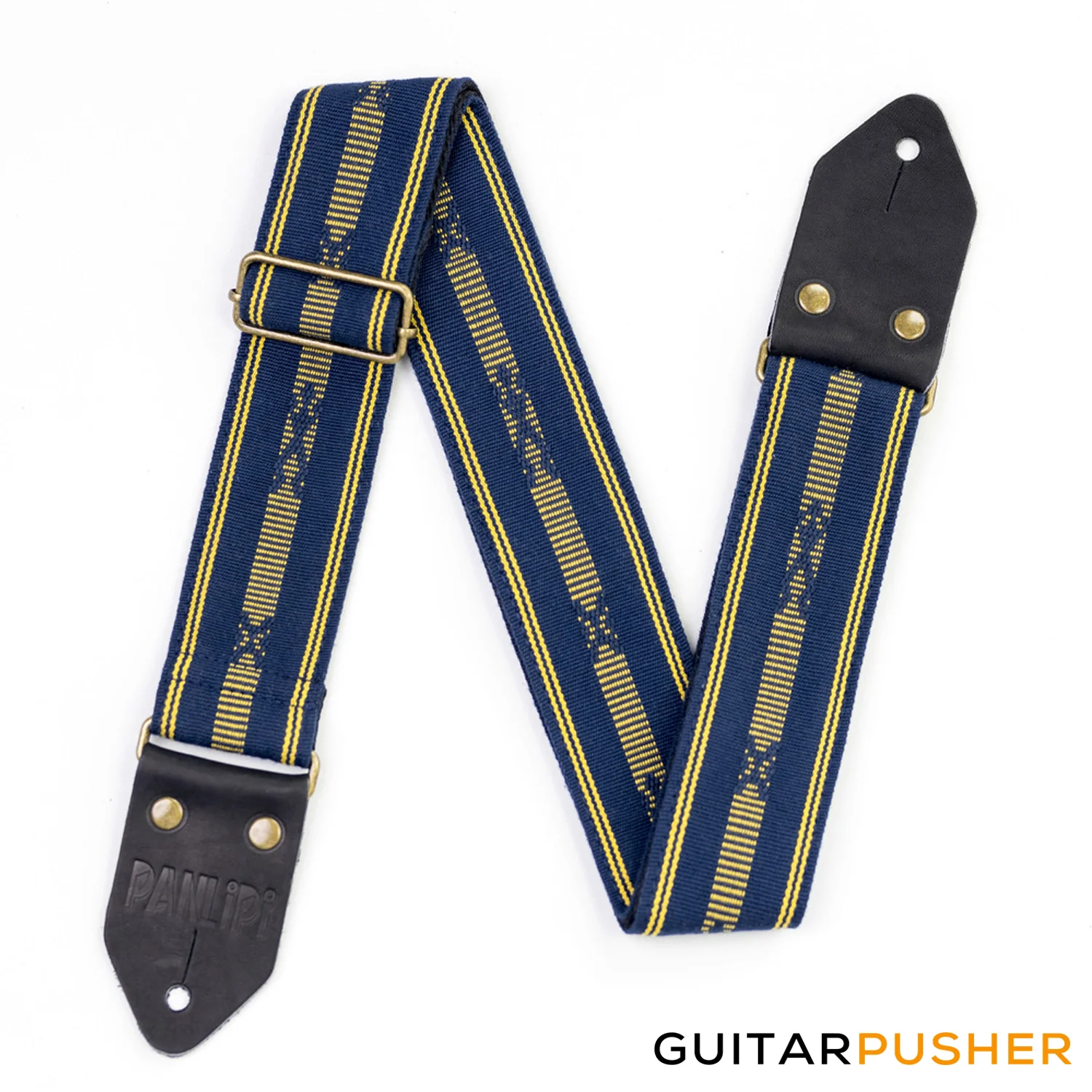 Panlipi Loom Weave Tagtago-Kalasag BAGU01 Guitar Strap - Navy Blue Yellow - Image 3