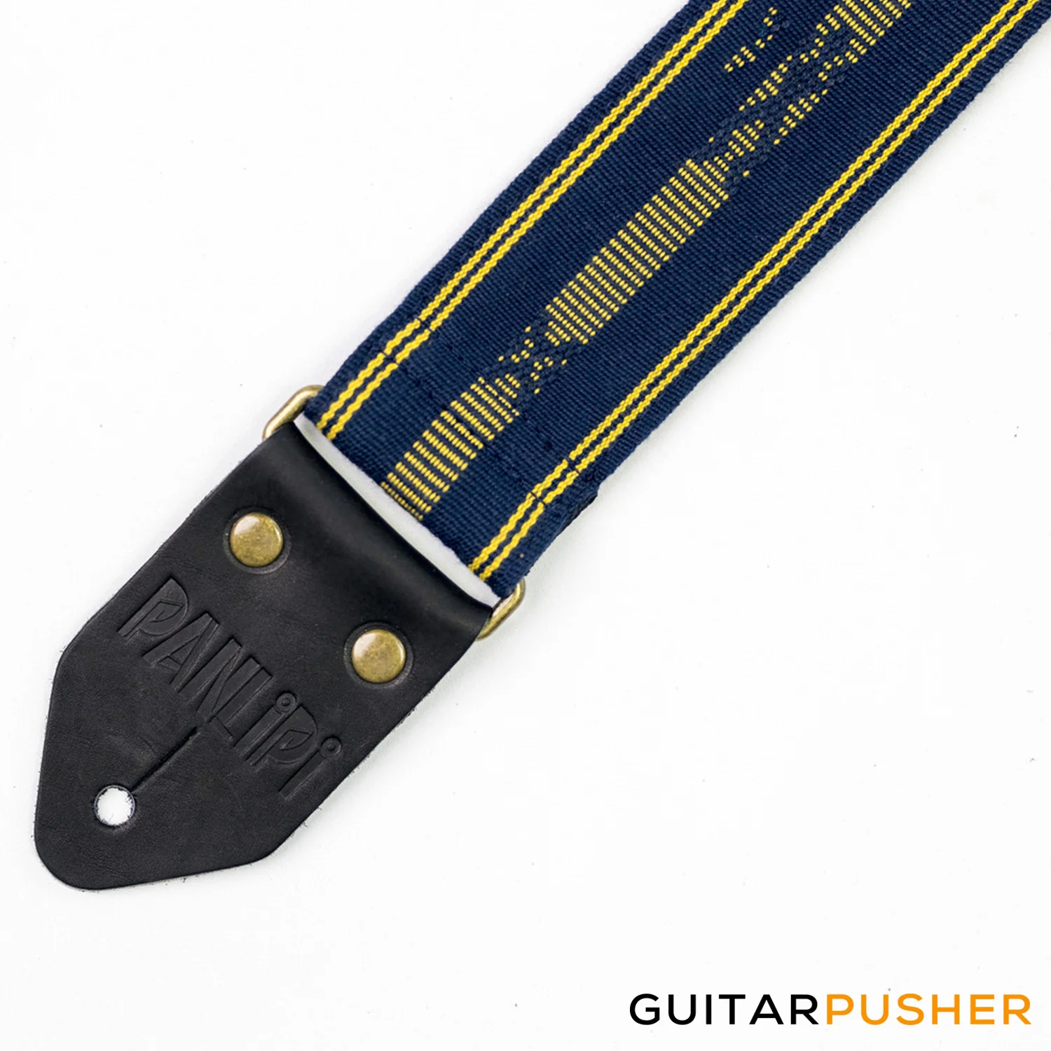Panlipi Loom Weave Tagtago-Kalasag BAGU01 Guitar Strap - Navy Blue Yellow - Image 4