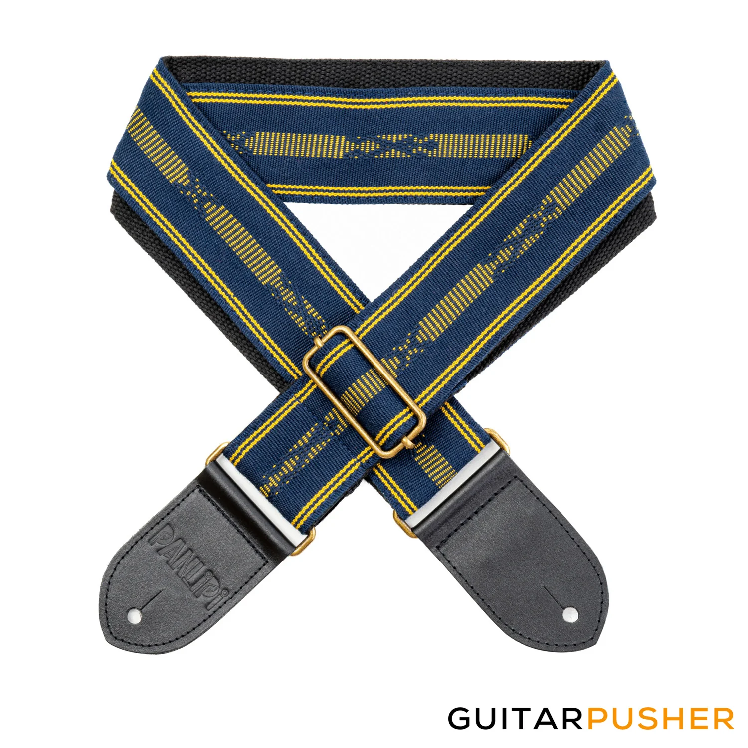 Panlipi Loom Weave Tagtago-Kalasag BAGU01A Guitar Strap - Navy Blue Yellow