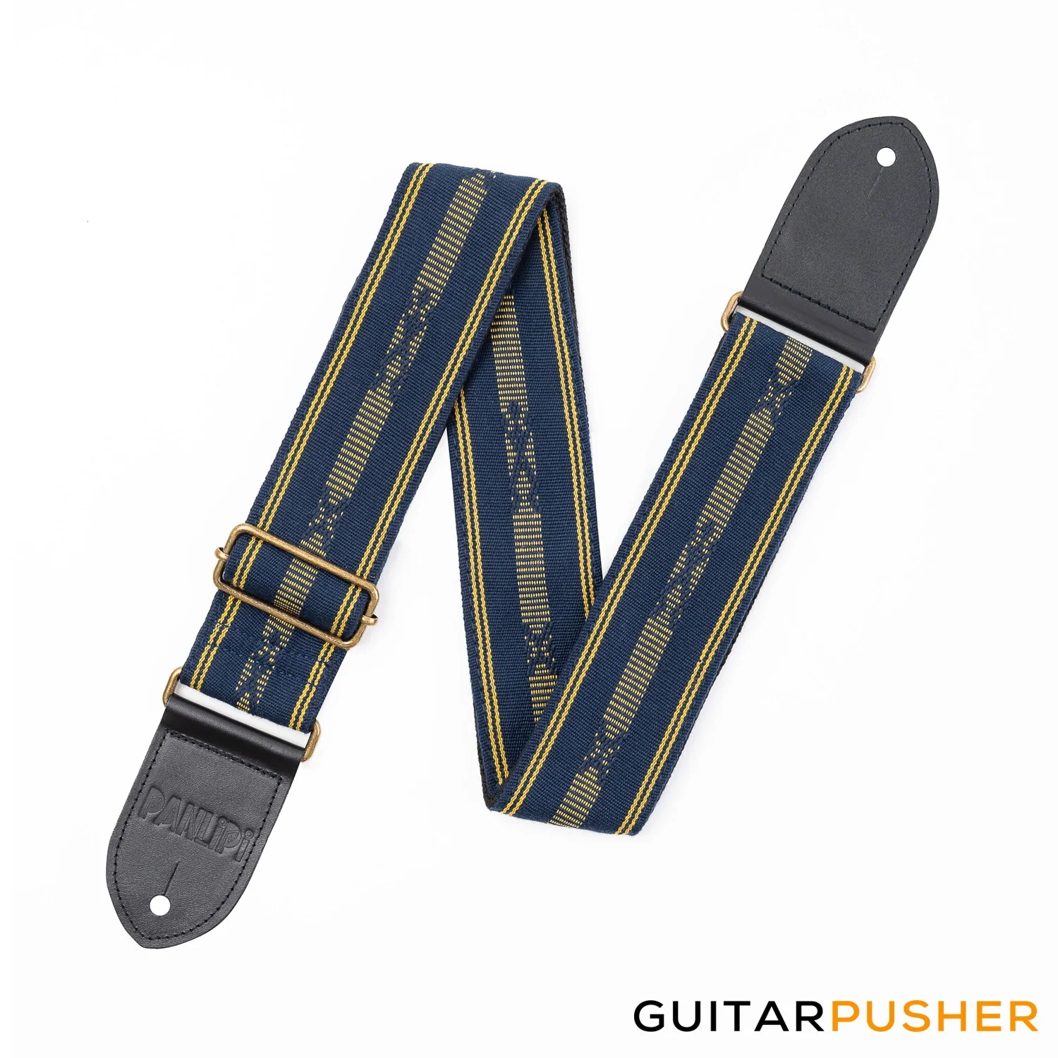Panlipi Loom Weave Tagtago-Kalasag BAGU01A Guitar Strap - Navy Blue Yellow - Image 3