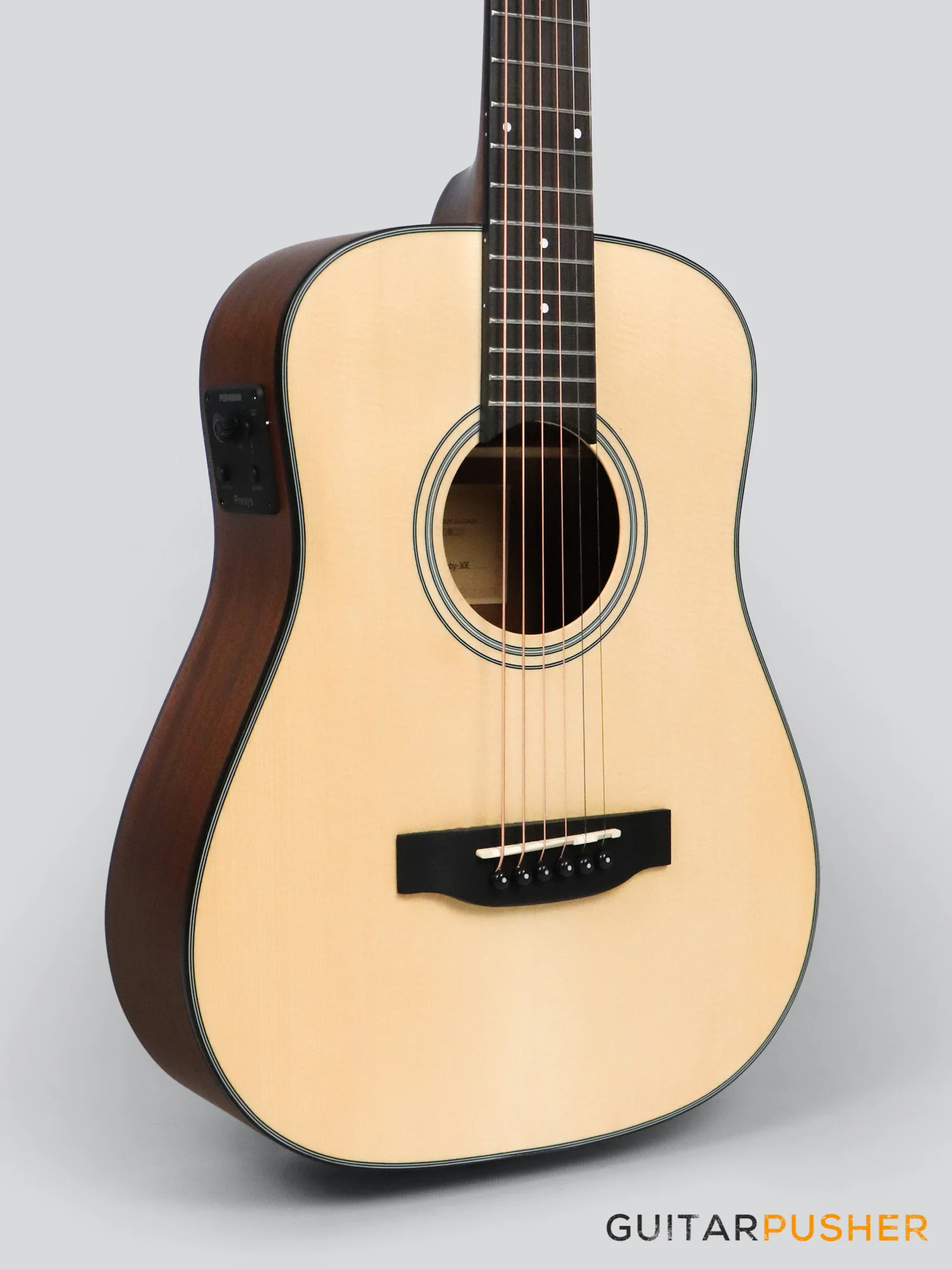 Phoebus Baby-30E v3 3/4 Dreadnought (3rd Gen.) Travel Acoustic-Electric Guitar (Spruce) w/ Gig Bag - Image 6