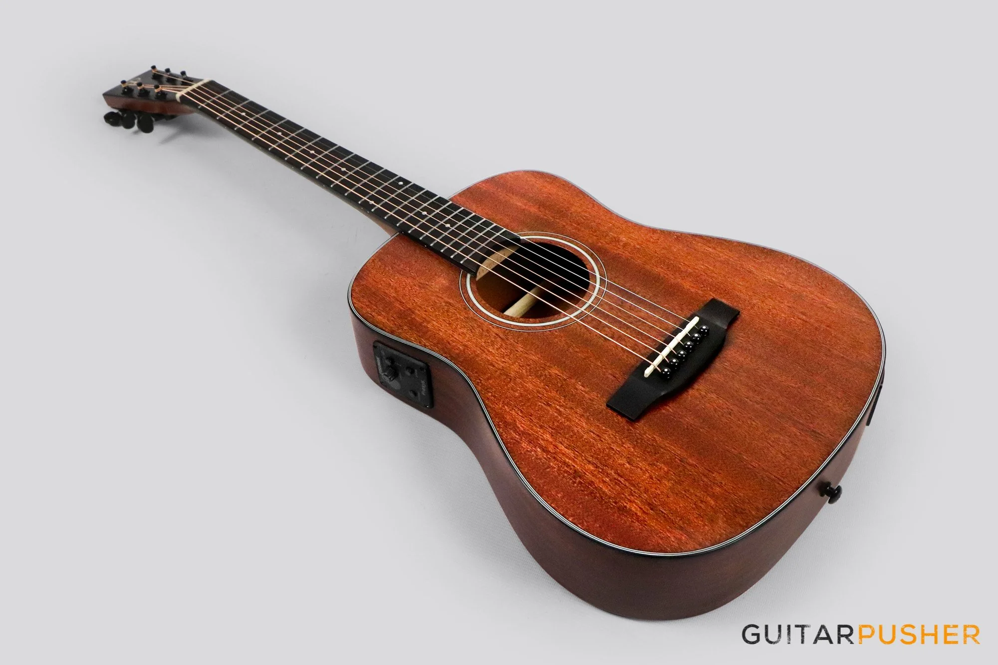 Phoebus Baby-Ne v3 3/4 Dreadnought (3rd Gen.) All Mahogany Travel Acoustic-Electric Guitar w/ Gig Bag - Image 10