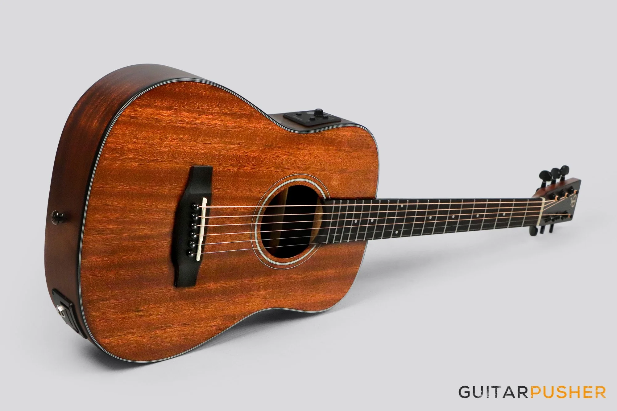 Phoebus Baby-Ne v3 3/4 Dreadnought (3rd Gen.) All Mahogany Travel Acoustic-Electric Guitar w/ Gig Bag - Image 11