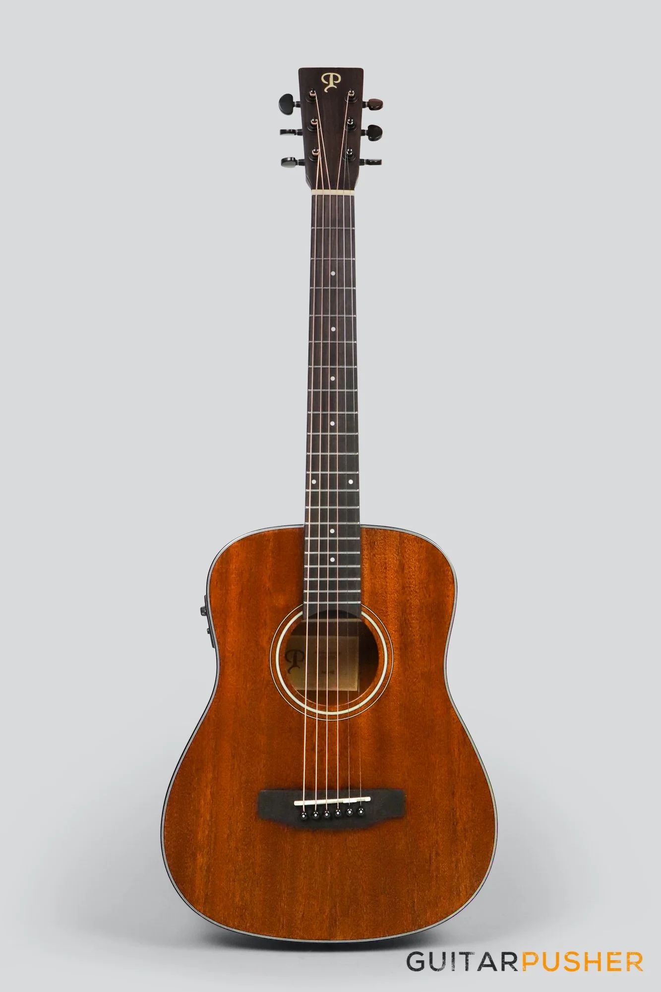 Phoebus Baby-Ne v3 3/4 Dreadnought (3rd Gen.) All Mahogany Travel Acoustic-Electric Guitar w/ Gig Bag - Image 4