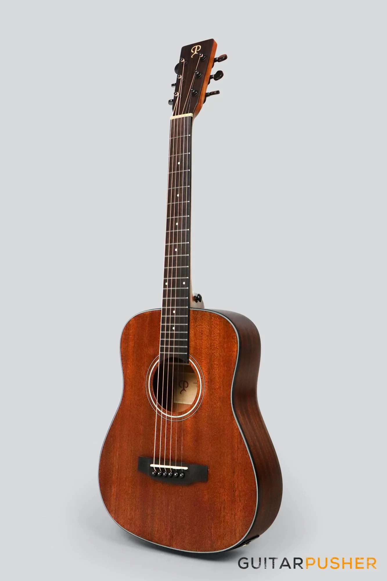 Phoebus Baby-Ne v3 3/4 Dreadnought (3rd Gen.) All Mahogany Travel Acoustic-Electric Guitar w/ Gig Bag - Image 6