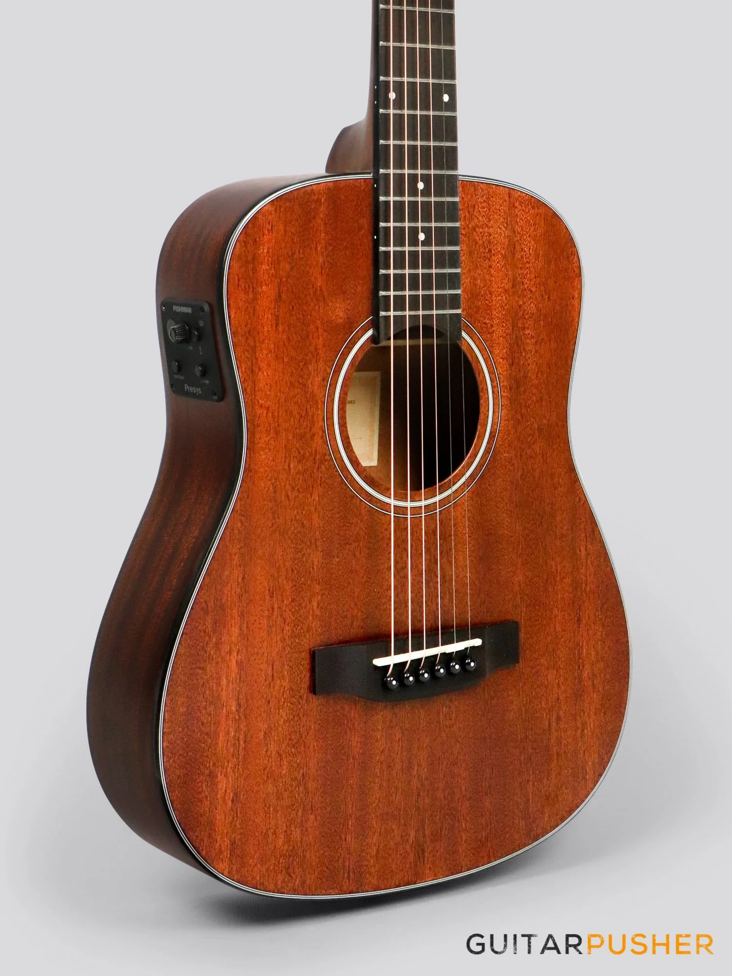 Phoebus Baby-Ne v3 3/4 Dreadnought (3rd Gen.) All Mahogany Travel Acoustic-Electric Guitar w/ Gig Bag - Image 8