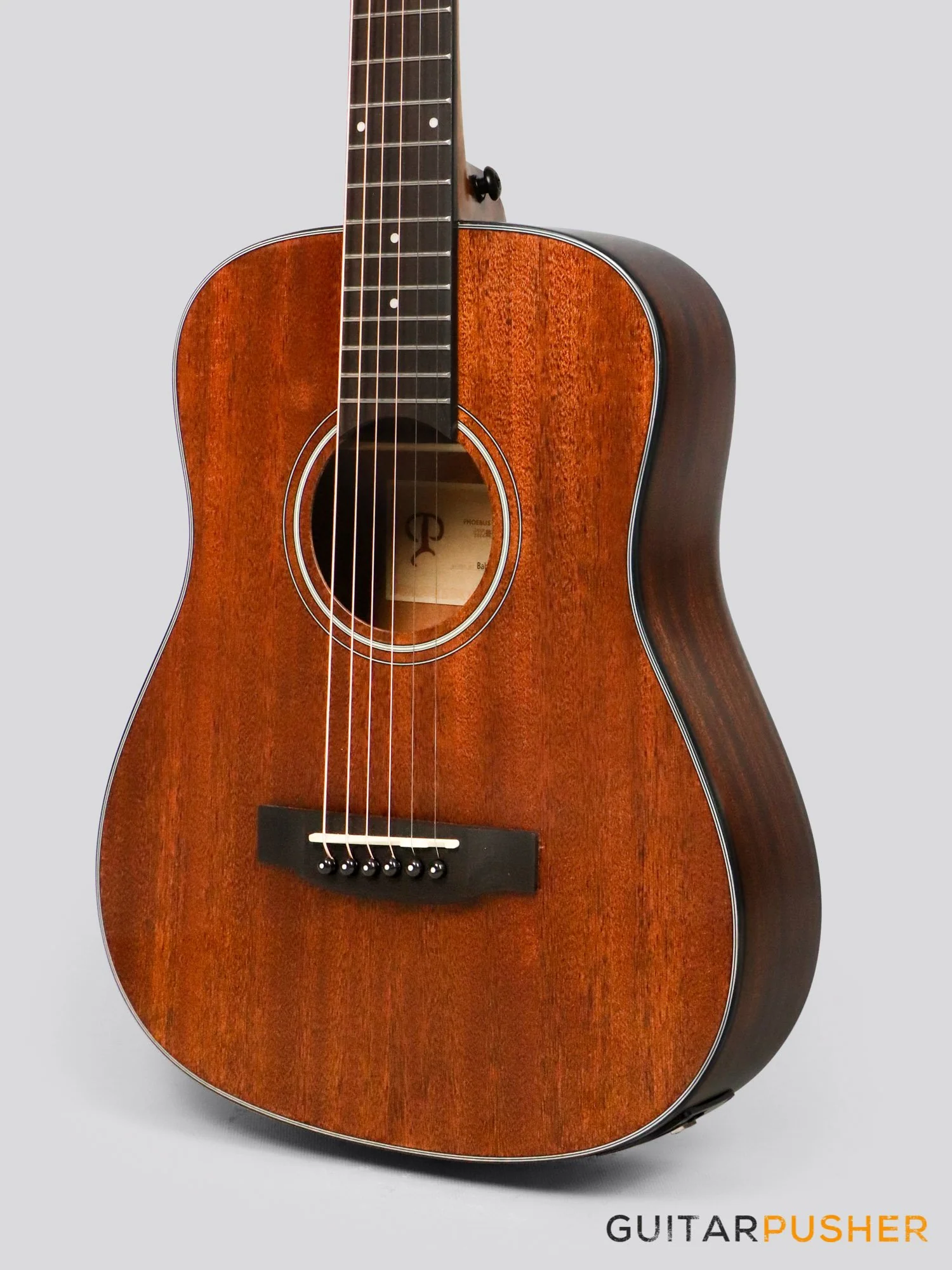 Phoebus Baby-Ne v3 3/4 Dreadnought (3rd Gen.) All Mahogany Travel Acoustic-Electric Guitar w/ Gig Bag - Image 9