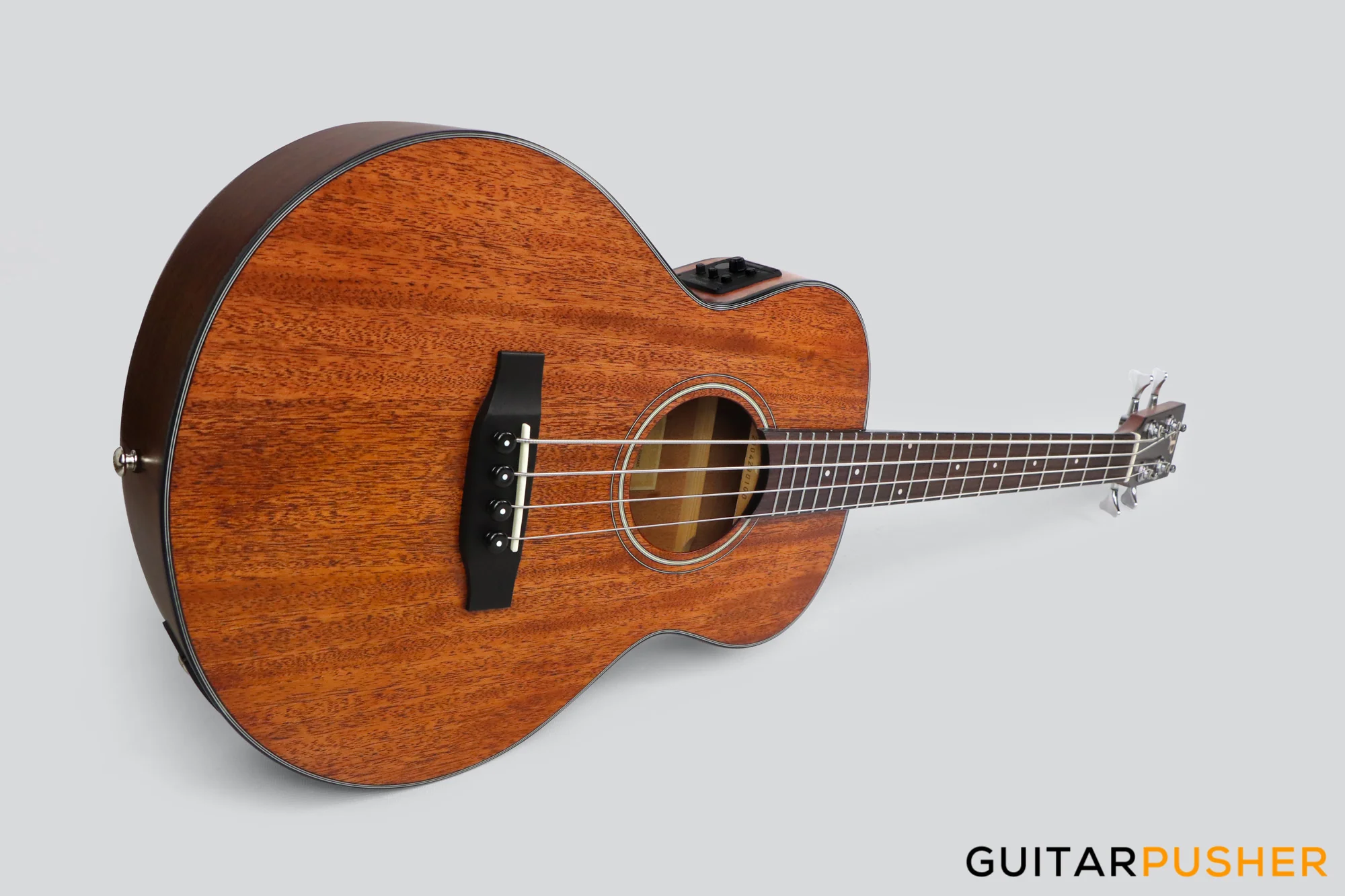 Phoebus Buddie 01-E Solid Top All-Mahogany GS Mini Acoustic-Electric Bass w/ Gig Bag - Image 6
