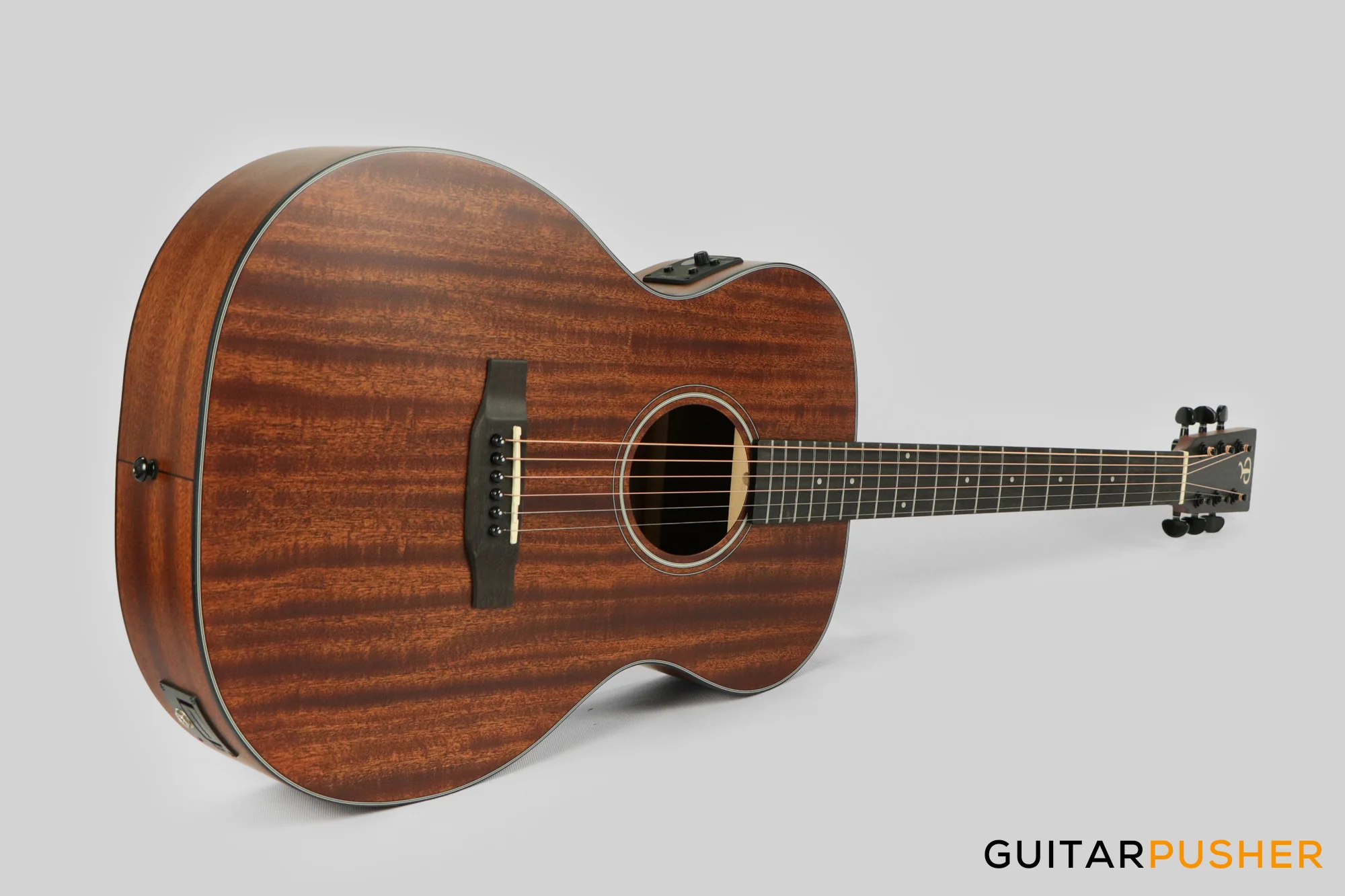 Phoebus PG-20NE V3 OM All-Mahogany Acoustic-Electric Guitar (Non-Cutaway) w/ Gig Bag - Image 4