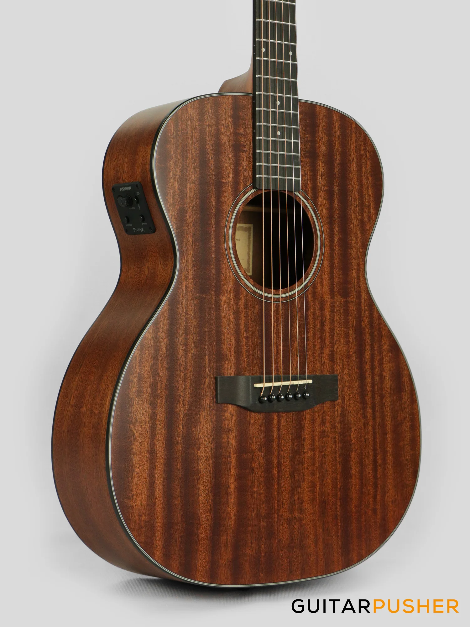 Phoebus PG-20NE V3 OM All-Mahogany Acoustic-Electric Guitar (Non-Cutaway) w/ Gig Bag - Image 7