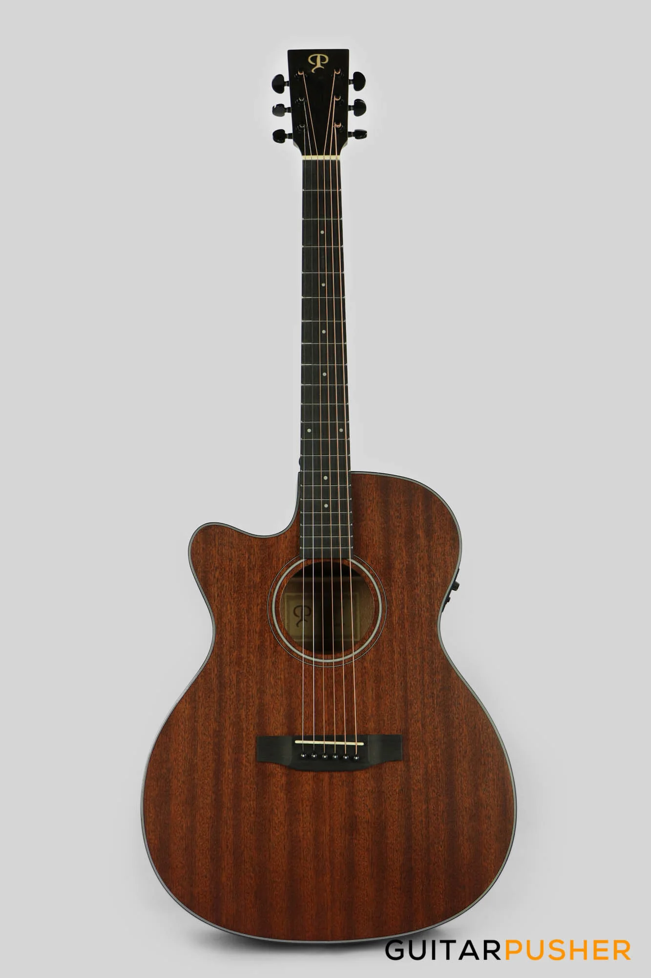 Phoebus PG-20Nce V3 OM All-Mahogany Acoustic-Electric Guitar w/ Gig Bag - LEFT HAND - Image 2