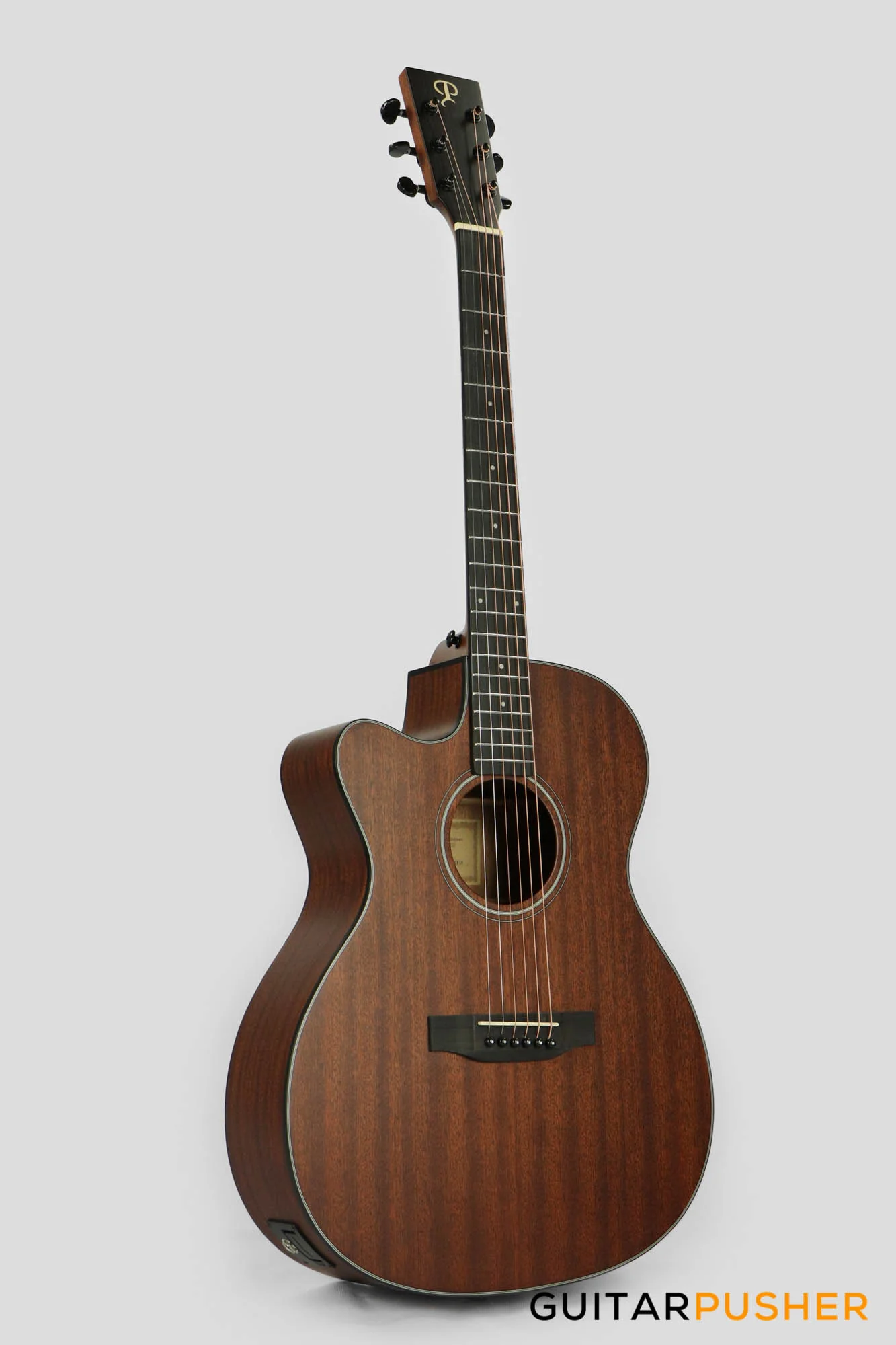 Phoebus PG-20Nce V3 OM All-Mahogany Acoustic-Electric Guitar w/ Gig Bag - LEFT HAND - Image 3