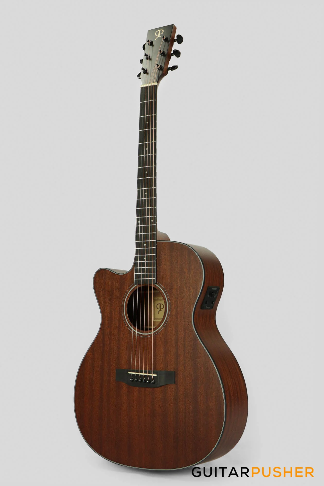 Phoebus PG-20Nce V3 OM All-Mahogany Acoustic-Electric Guitar w/ Gig Bag - LEFT HAND - Image 7