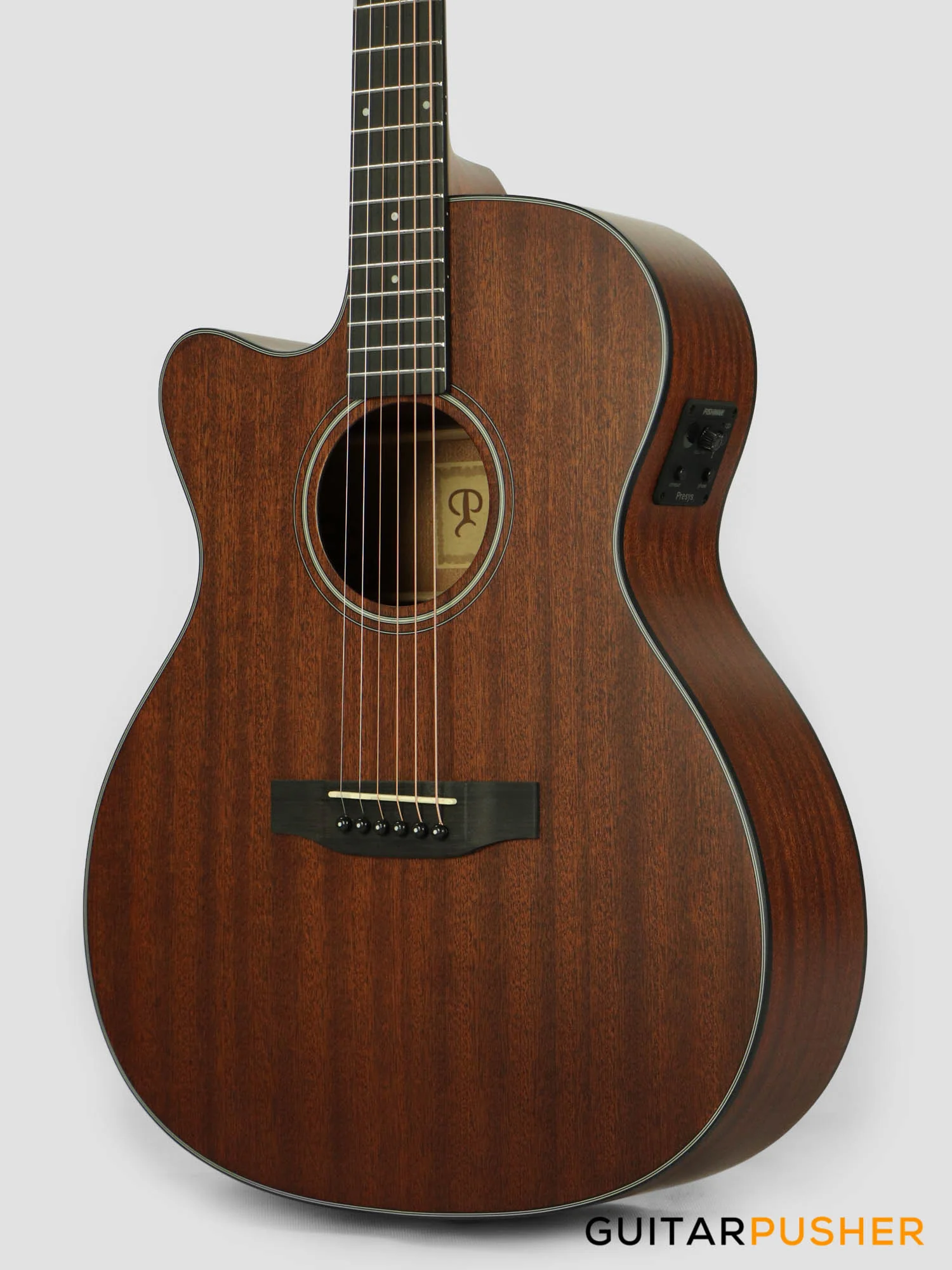 Phoebus PG-20Nce V3 OM All-Mahogany Acoustic-Electric Guitar w/ Gig Bag - LEFT HAND - Image 8