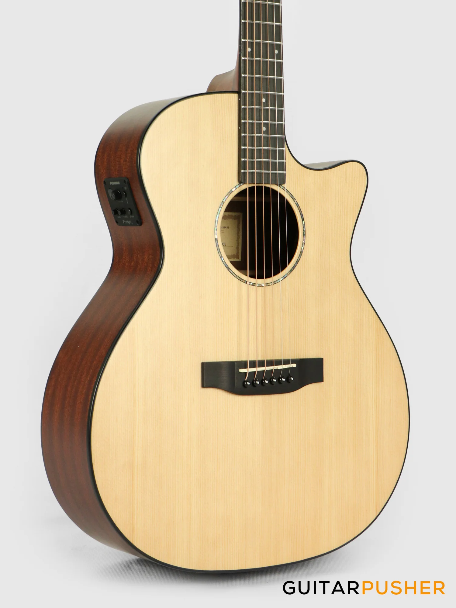 Phoebus PG-40ce v3 Solid Top OM (3rd Gen.) Acoustic-Electric Guitar w/ Gig Bag - Image 6