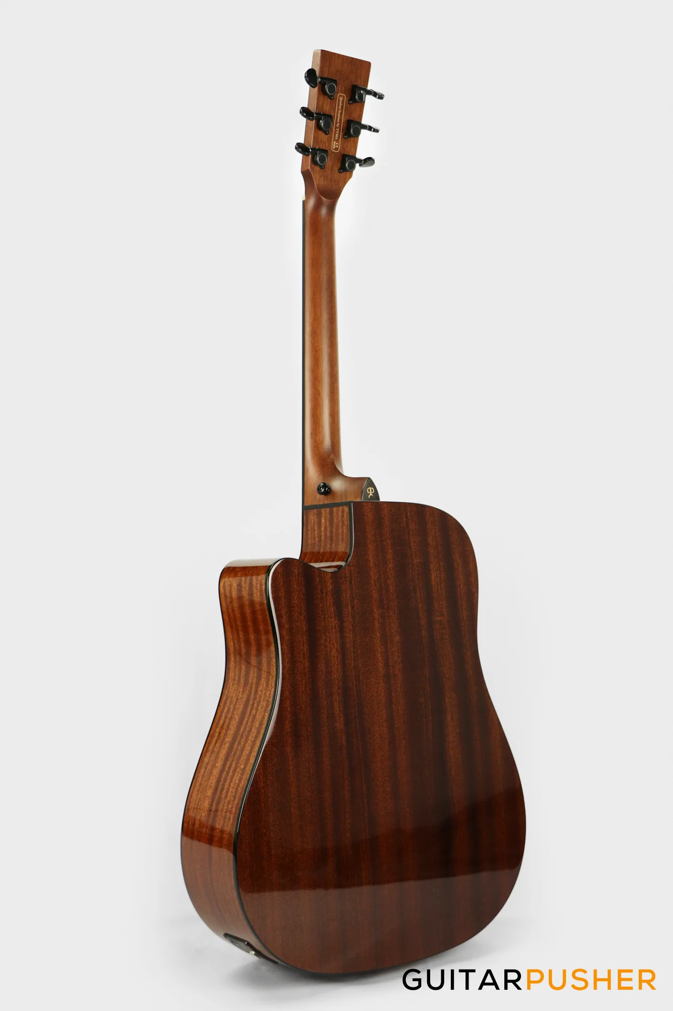Phoebus PG-50ce v3 Solid Top Dreadnought (3rd Gen.) Acoustic-Electric Guitar - Black w/ Gig Bag - Image 9