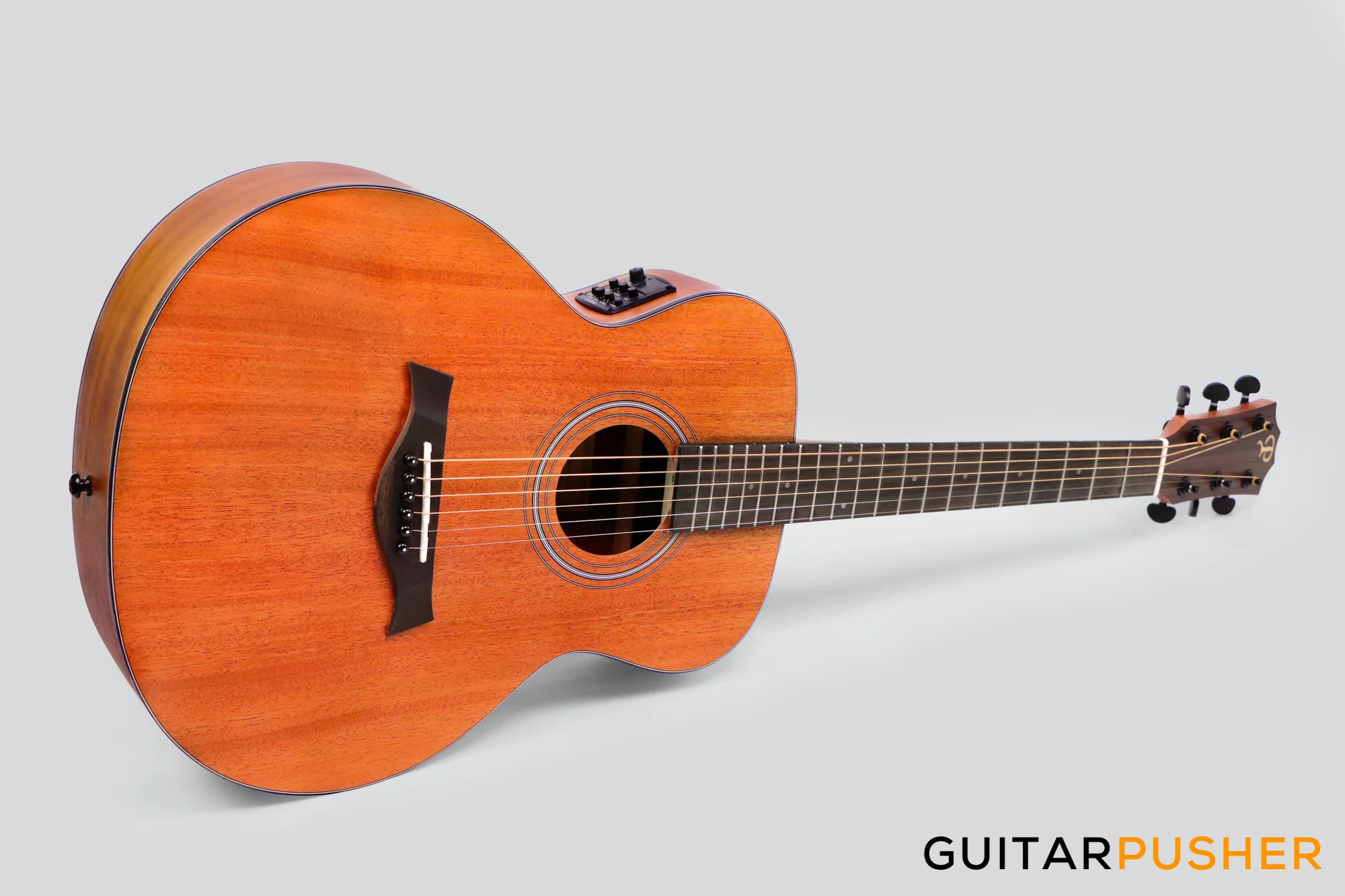 Phoebus Progeny Baby-10N GSe All-Mahogany GS Mini Acoustic-Electric Guitar w/ Gig Bag - Image 12