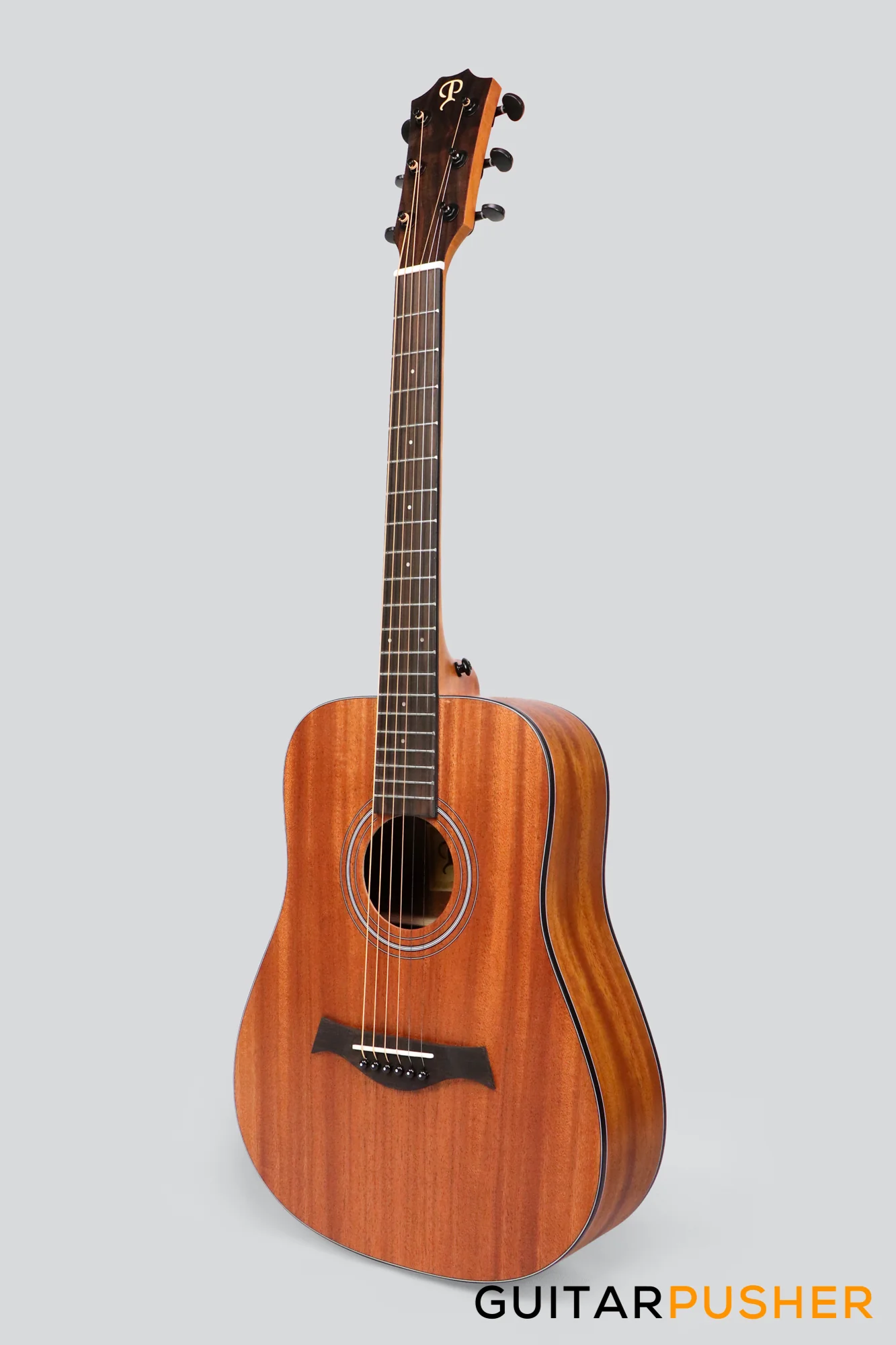 Phoebus Progeny Baby-10N Mini Dreadnought 3/4 All-Mahogany Acoustic Guitar w/ Gig Bag - Image 4