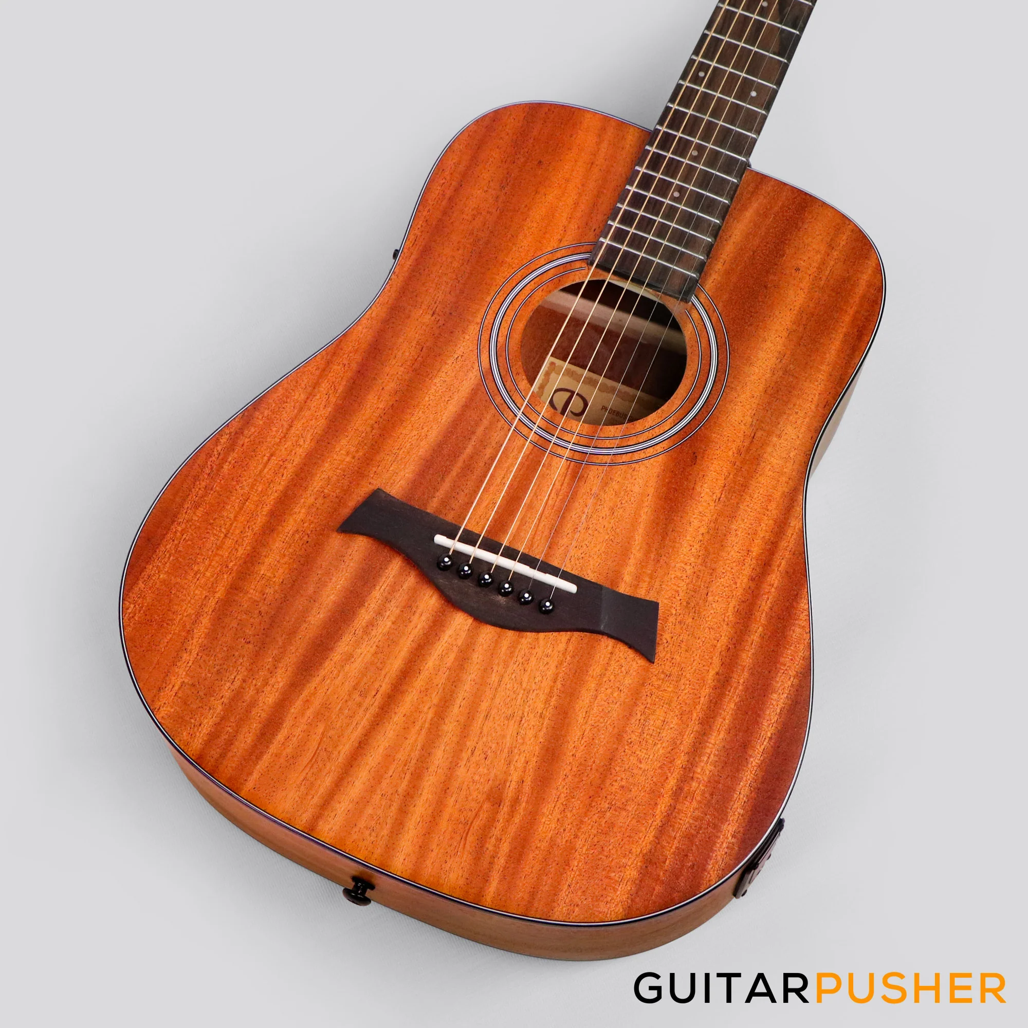 Phoebus Progeny Baby-10NE Mini Dreadnought 3/4 All-Mahogany Acoustic-Electric Guitar w/ Gig Bag - Image 10