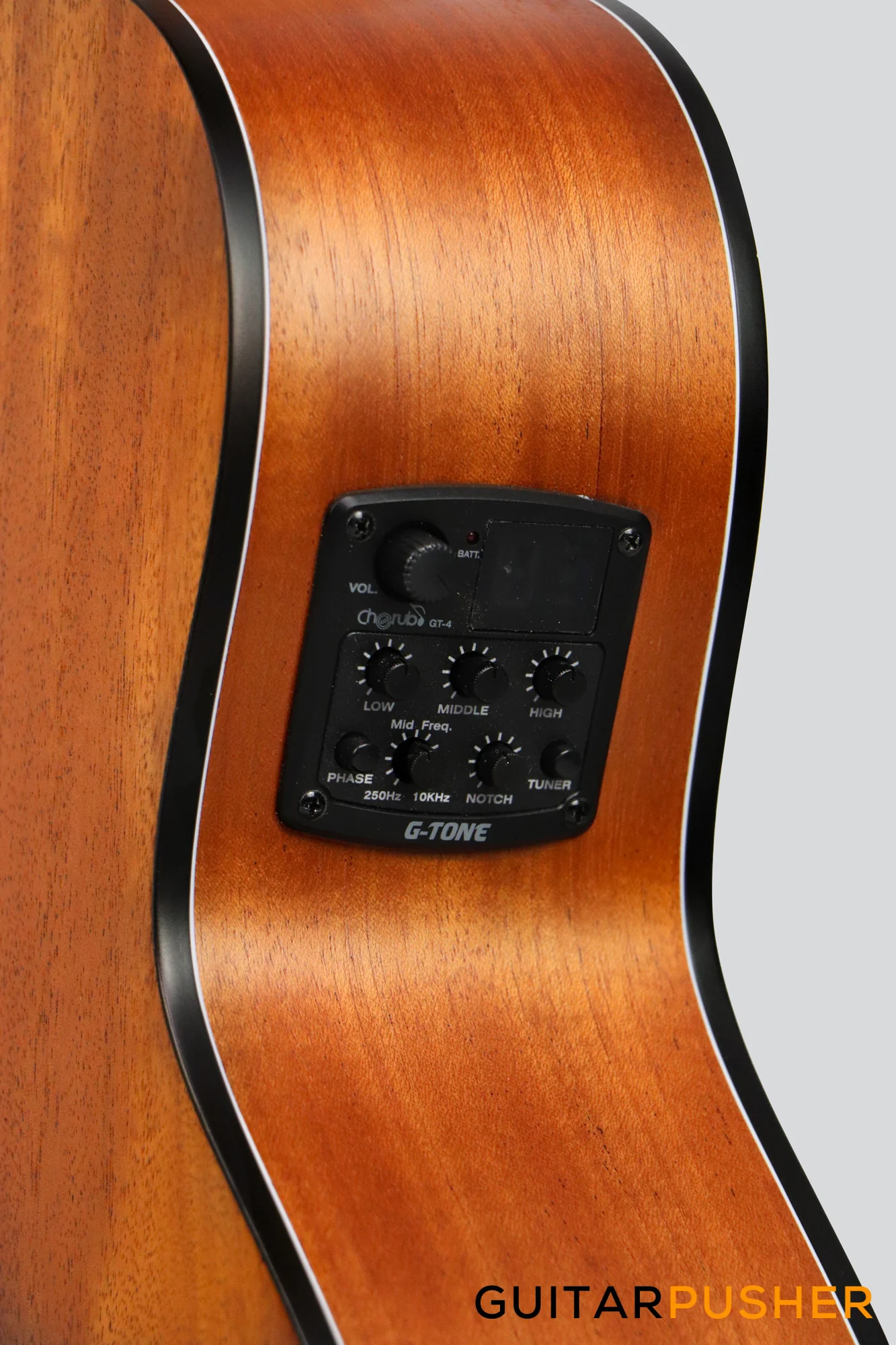Phoebus Progeny Baby-10NE Mini Dreadnought 3/4 All-Mahogany Acoustic-Electric Guitar w/ Gig Bag - Image 11