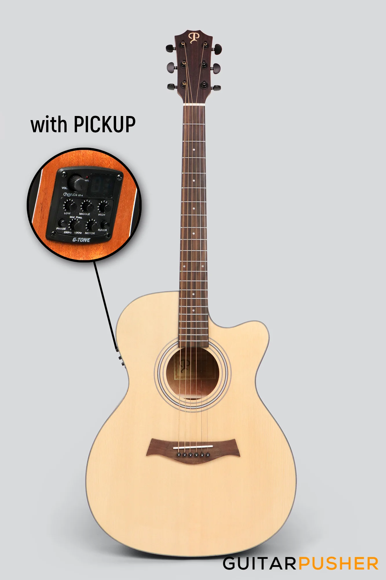Phoebus Progeny PG-10ce OM Acoustic-Electric Guitar w/ Gig Bag - Image 2