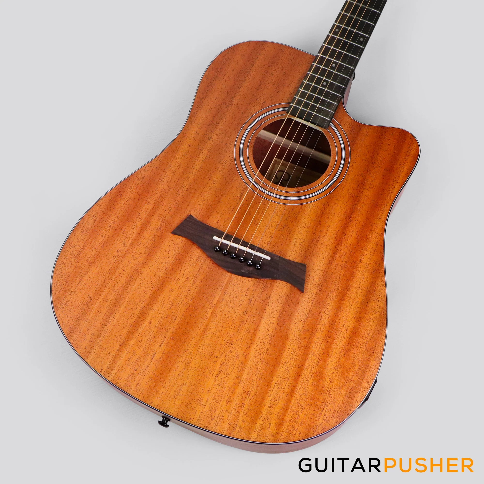Phoebus Progeny PG-15Nce Dreadnought All-Mahogany Acoustic-Electric Guitar w/ Gig Bag - Image 10