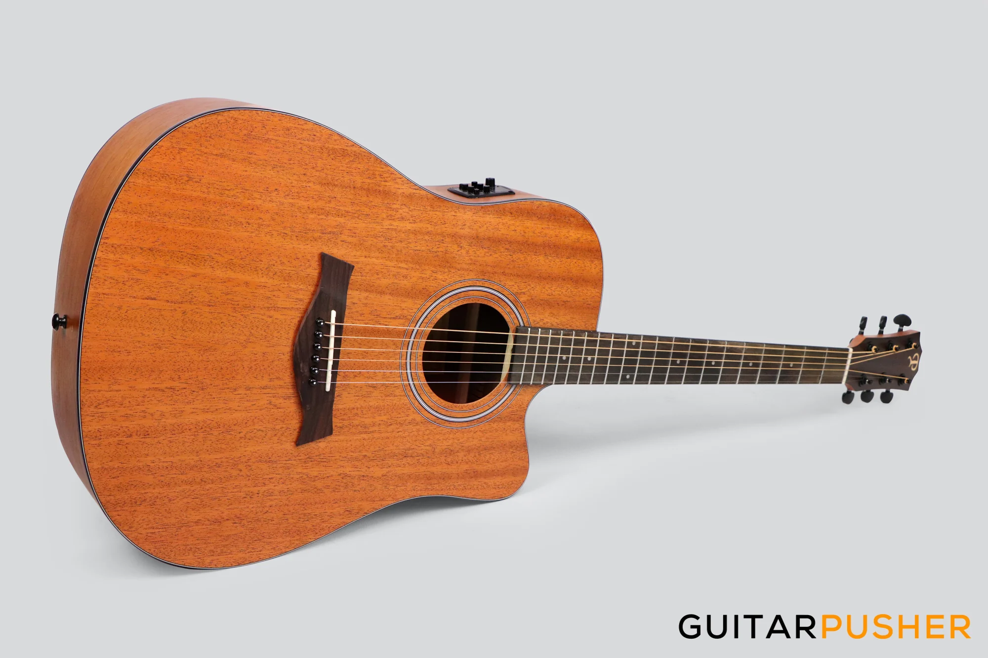 Phoebus Progeny PG-15Nce Dreadnought All-Mahogany Acoustic-Electric Guitar w/ Gig Bag - Image 11