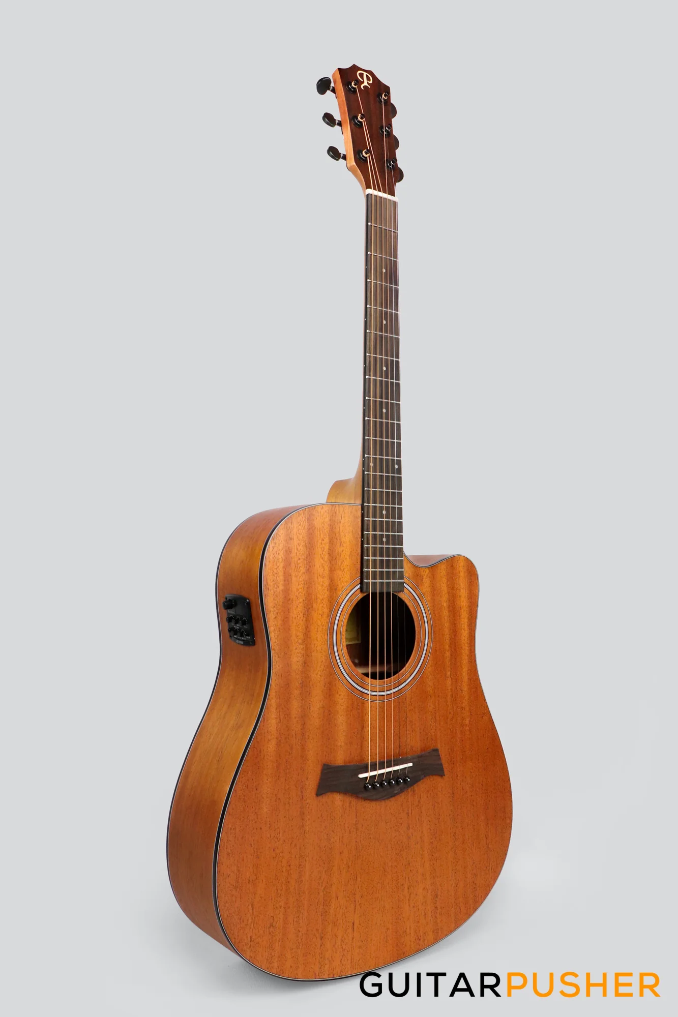 Phoebus Progeny PG-15Nce Dreadnought All-Mahogany Acoustic-Electric Guitar w/ Gig Bag - Image 3