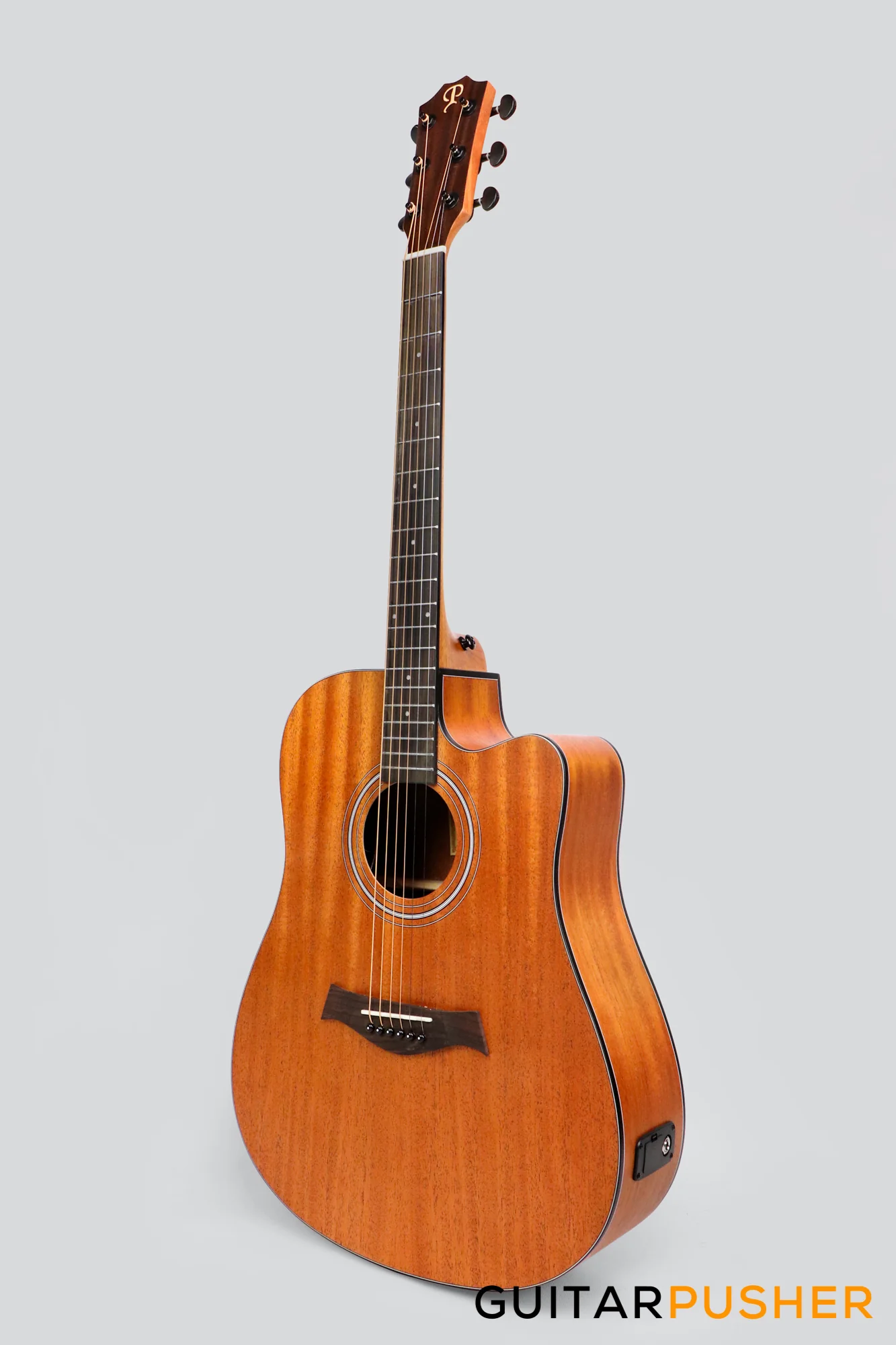 Phoebus Progeny PG-15Nce Dreadnought All-Mahogany Acoustic-Electric Guitar w/ Gig Bag - Image 4