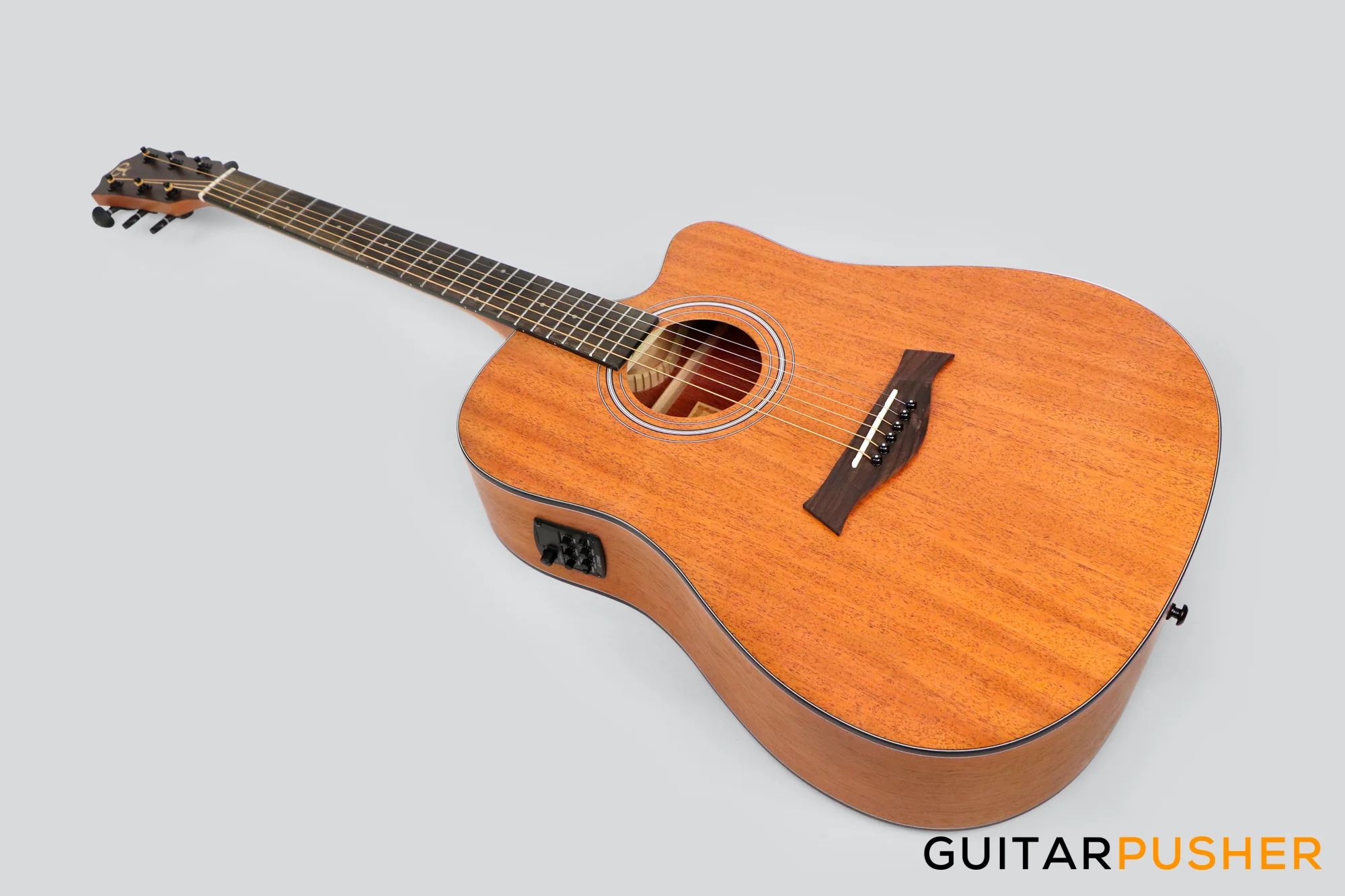 Phoebus Progeny PG-15Nce Dreadnought All-Mahogany Acoustic-Electric Guitar w/ Gig Bag - Image 9
