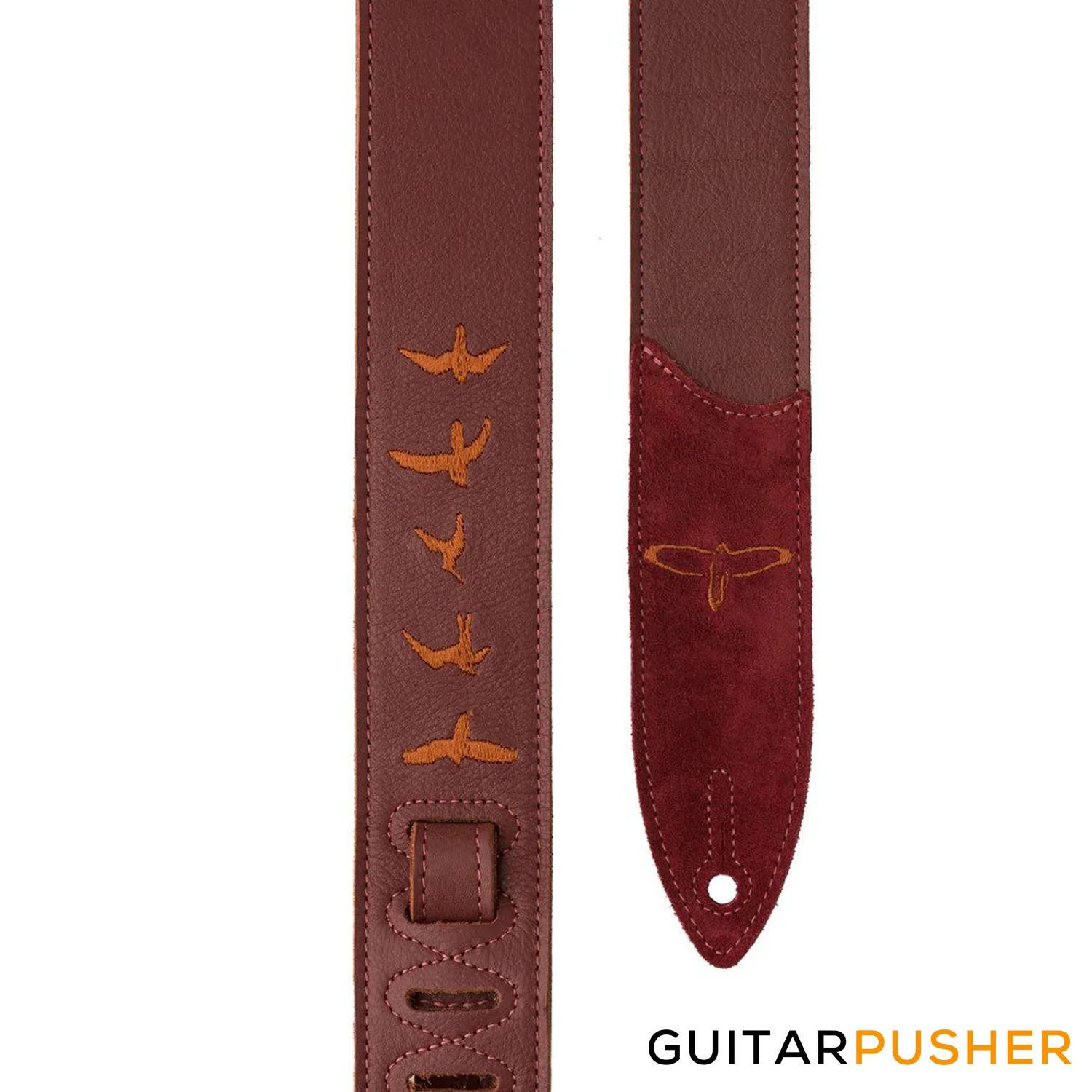 PRS Guitars Premium Leather 2" Strap Embroidered Birds - Image 3
