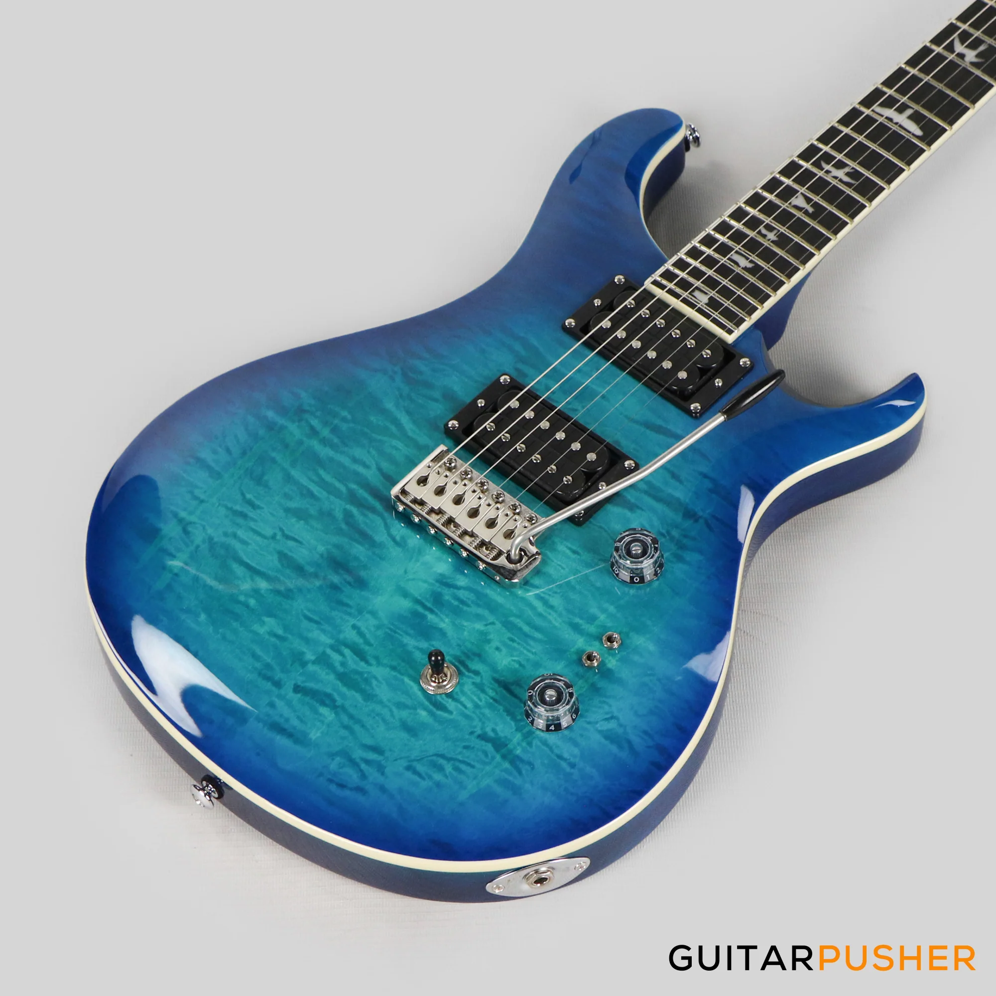 PRS Guitars SE Custom 24-08 Quilt Electric Guitar (Lake Blue) - Image 10