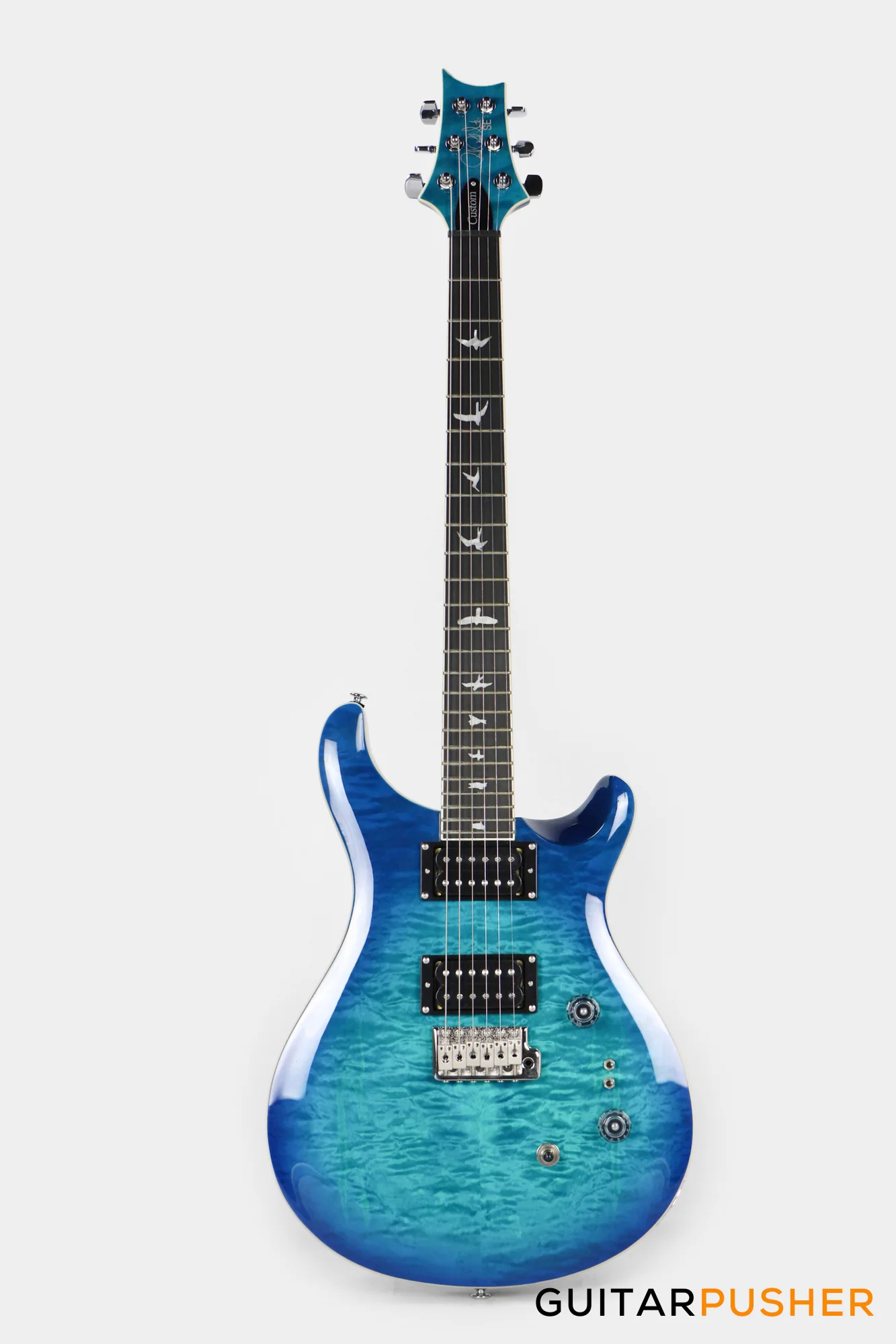PRS Guitars SE Custom 24-08 Quilt Electric Guitar (Lake Blue) - Image 2