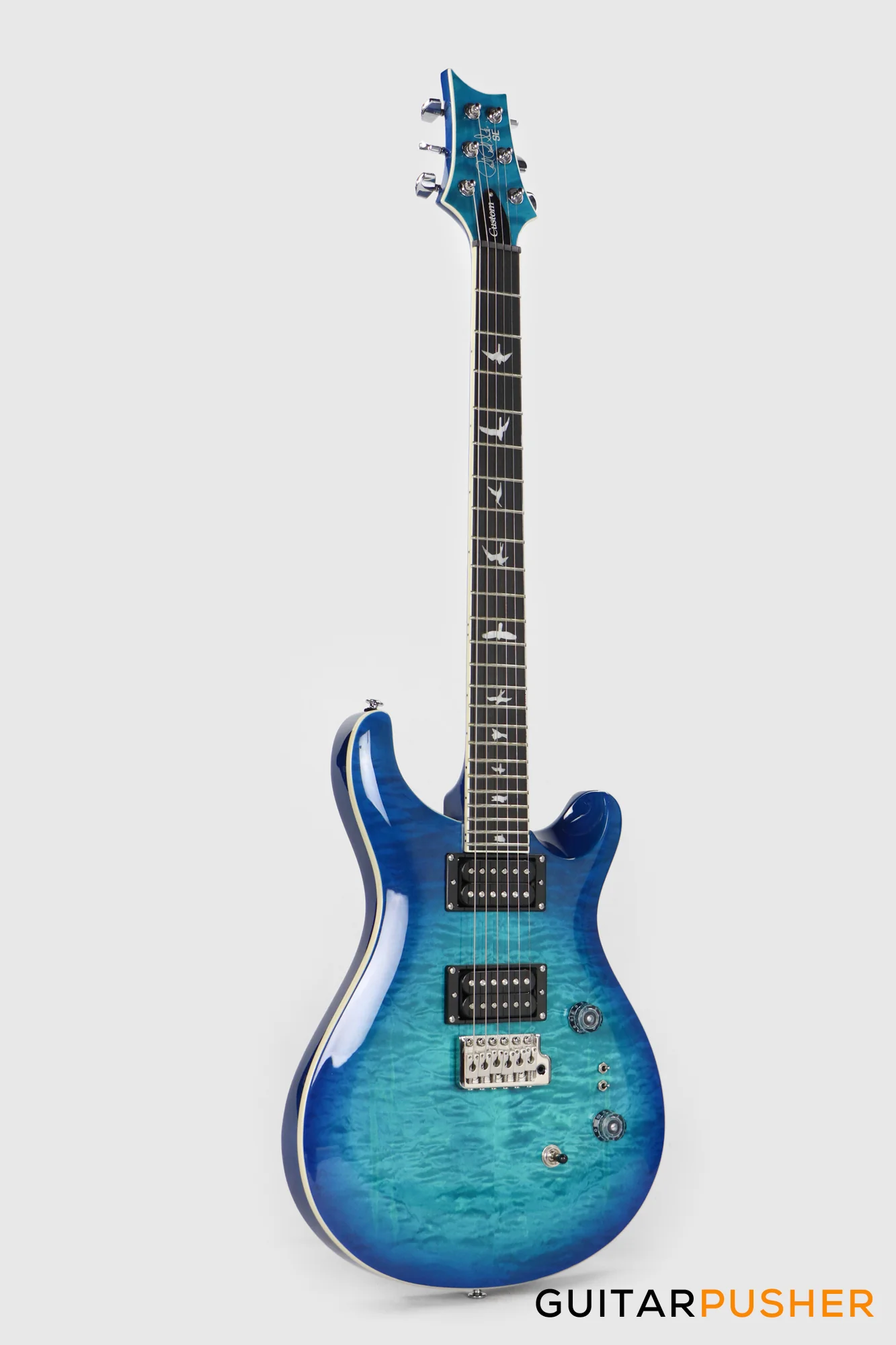 PRS Guitars SE Custom 24-08 Quilt Electric Guitar (Lake Blue) - Image 3