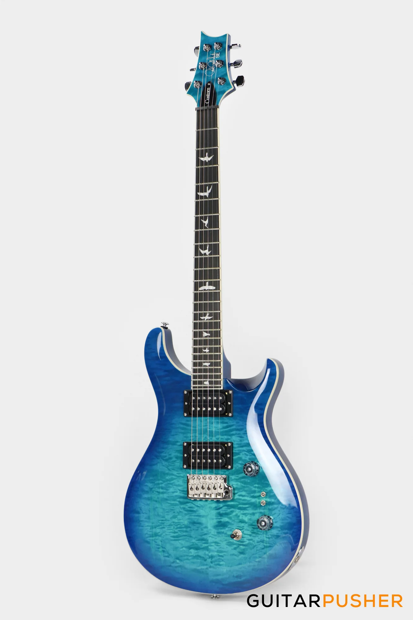 PRS Guitars SE Custom 24-08 Quilt Electric Guitar (Lake Blue) - Image 7