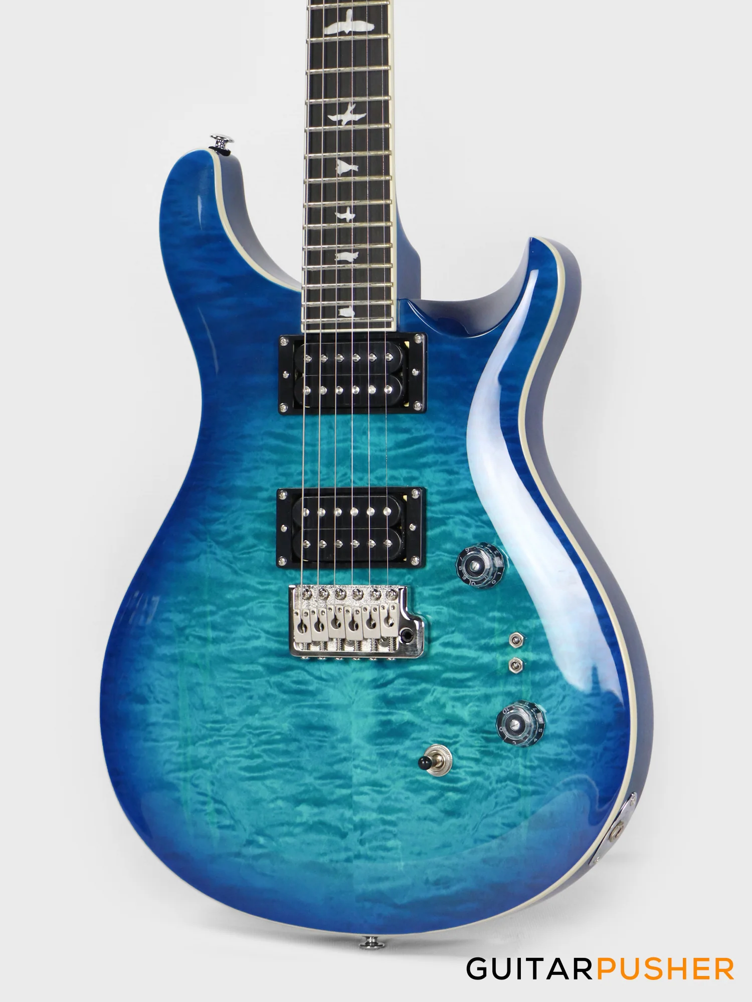 PRS Guitars SE Custom 24-08 Quilt Electric Guitar (Lake Blue) - Image 8