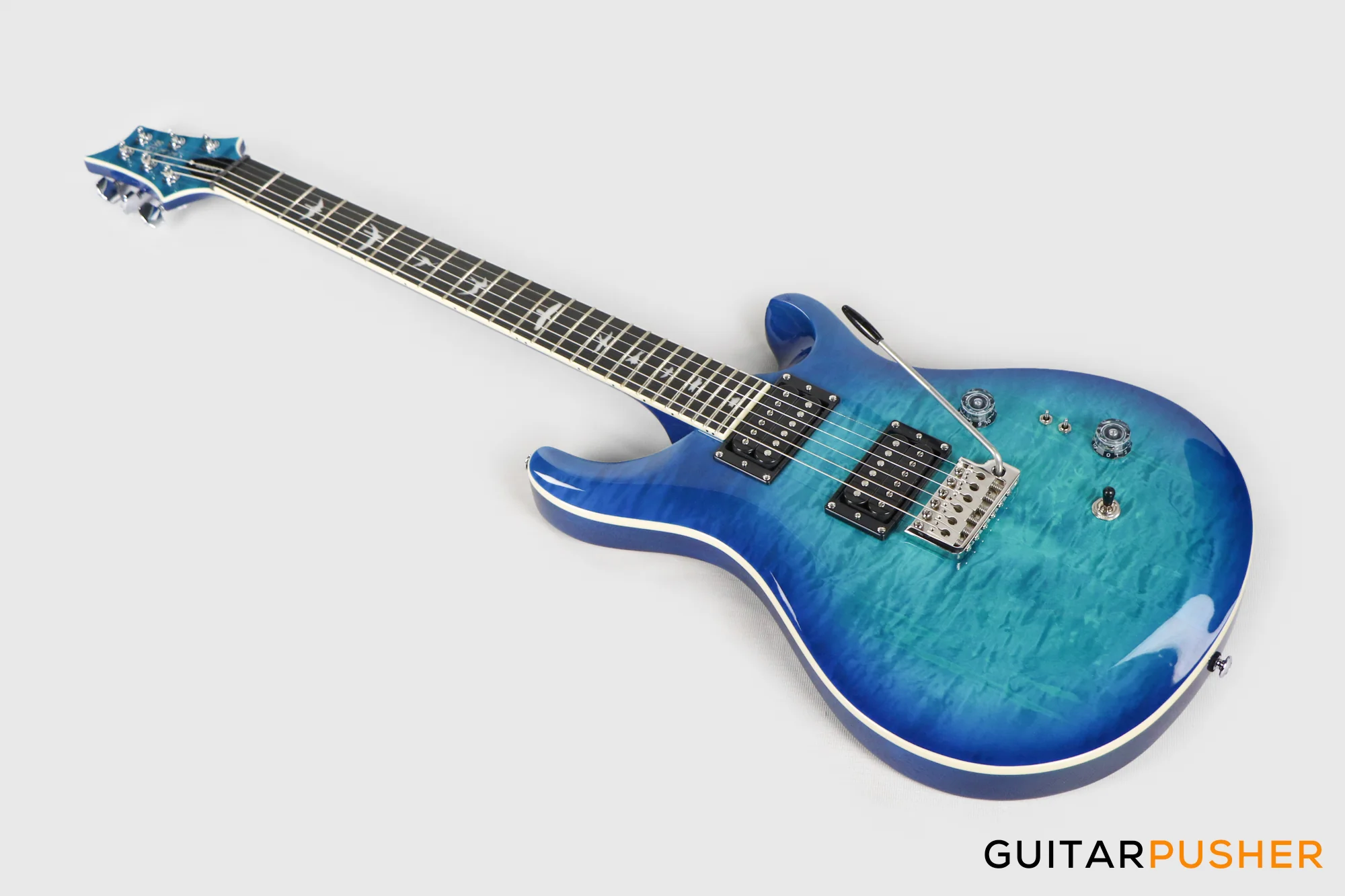 PRS Guitars SE Custom 24-08 Quilt Electric Guitar (Lake Blue) - Image 9