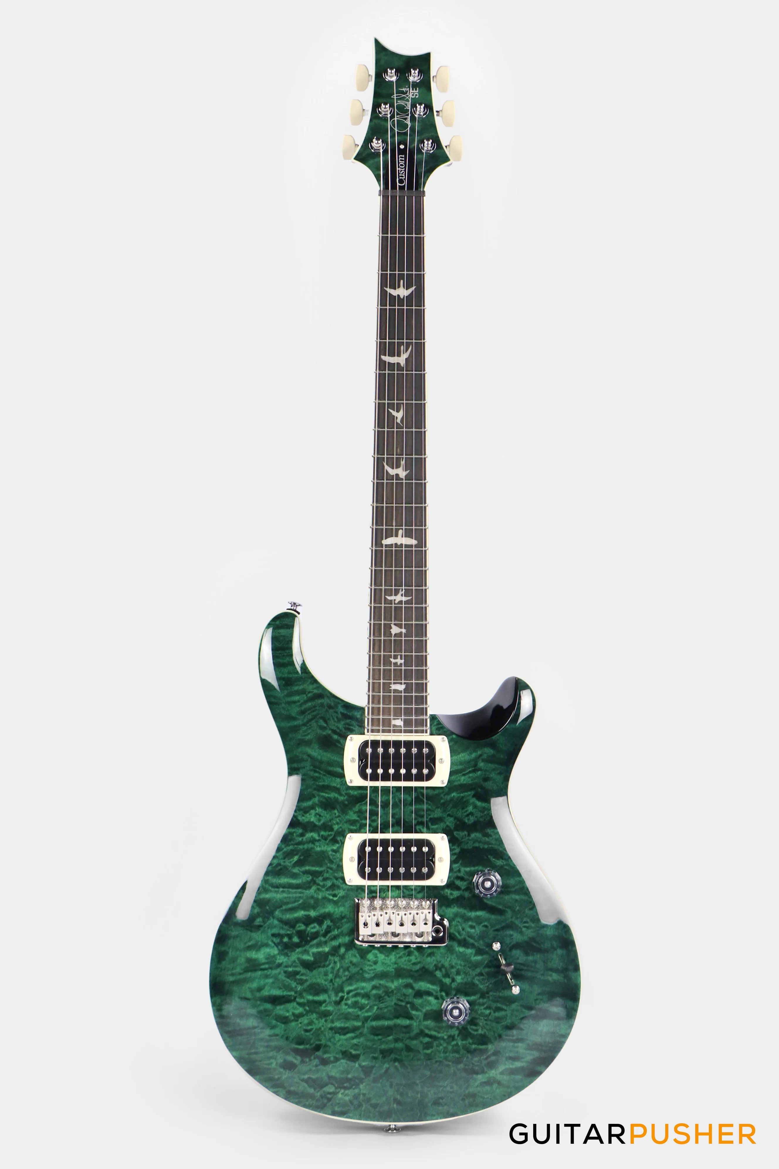 PRS Guitars SE Custom 24 Quilt Electric Guitar (Teal Black) - Image 2