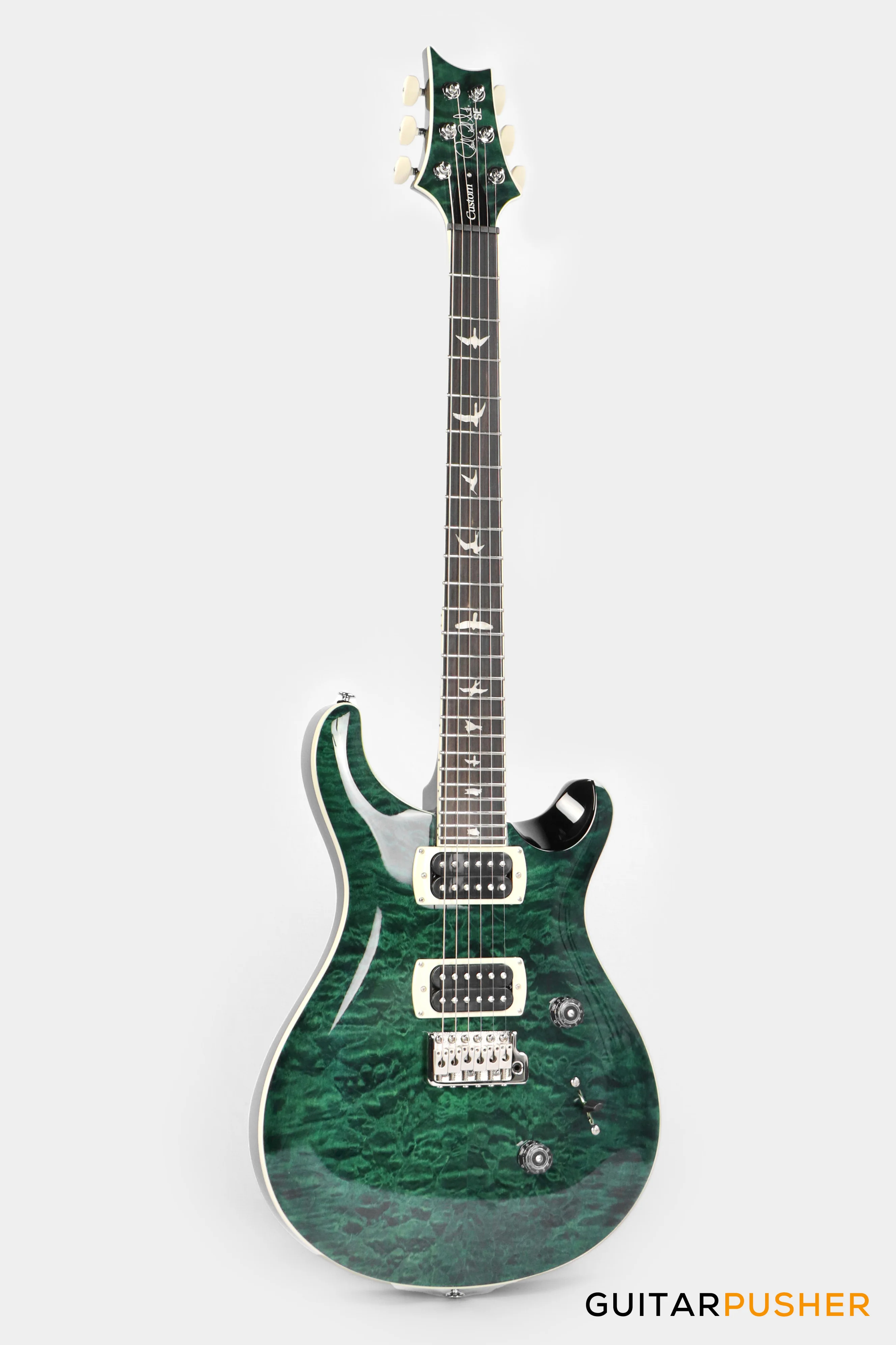 PRS Guitars SE Custom 24 Quilt Electric Guitar (Teal Black) - Image 3