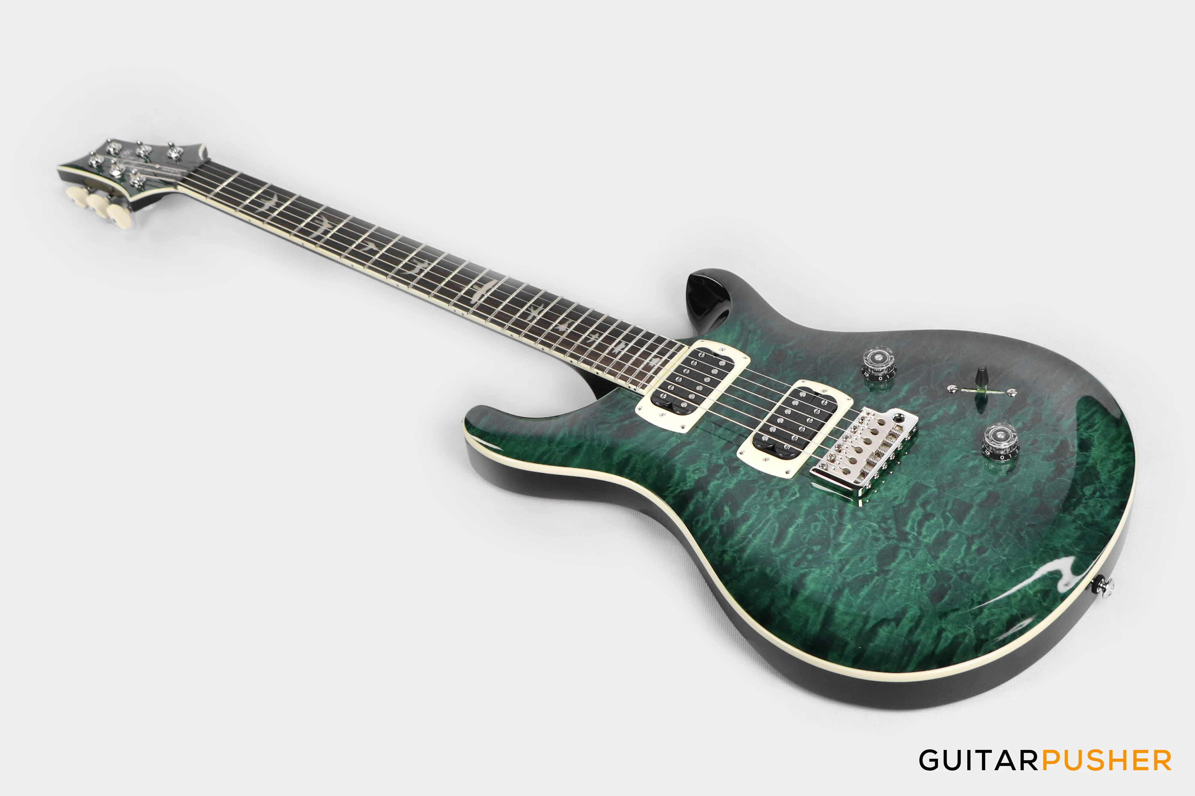PRS Guitars SE Custom 24 Quilt Electric Guitar (Teal Black) - Image 9