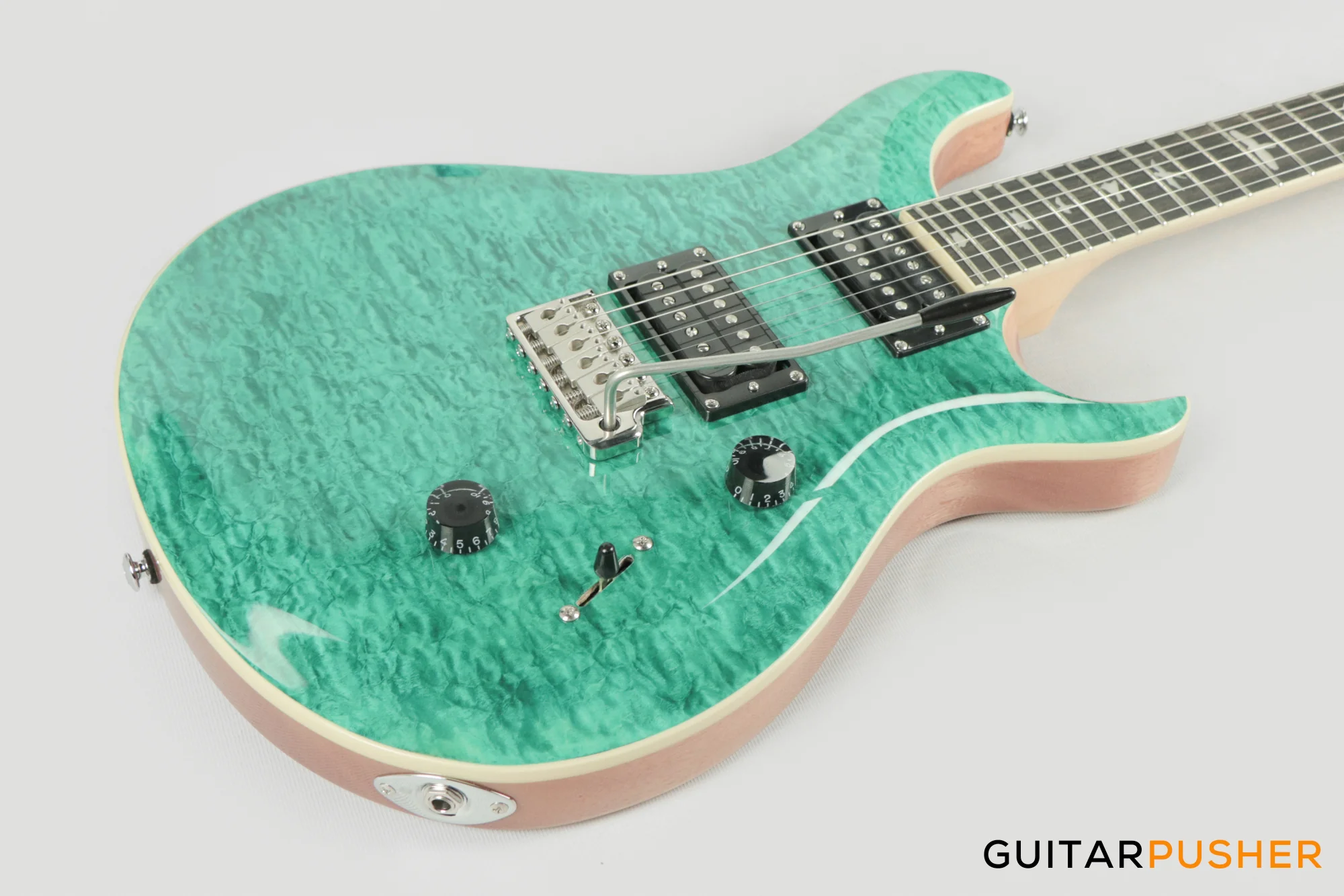 PRS Guitars SE Custom 24 Quilt Electric Guitar (Turquoise) - Image 12