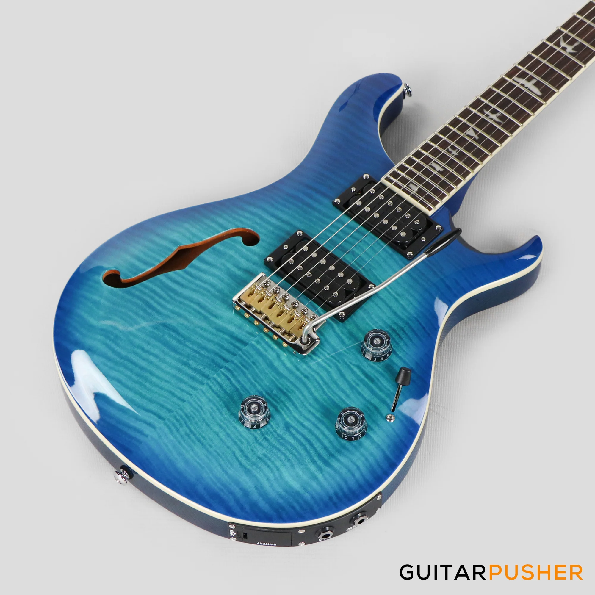 PRS Guitars SE Custom 24 Semi-Hollow Piezo Electric Guitar (Lake Blue) - Image 10