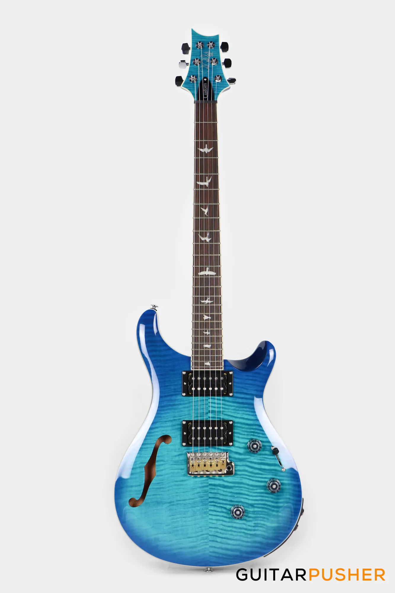 PRS Guitars SE Custom 24 Semi-Hollow Piezo Electric Guitar (Lake Blue) - Image 2