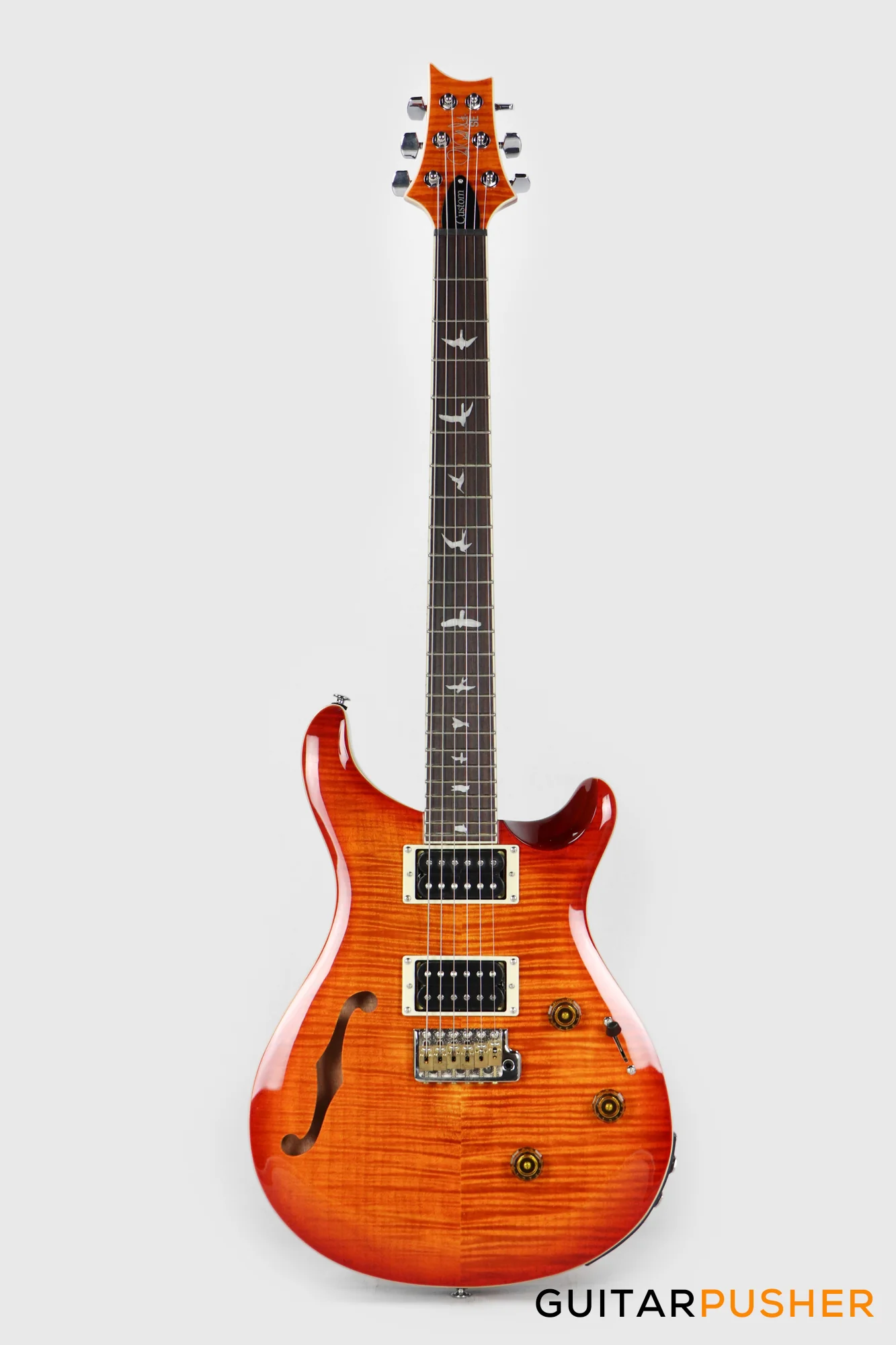 PRS Guitars SE Custom 24 Semi-Hollow Piezo Electric Guitar (Vintage Sunburst) - Image 2