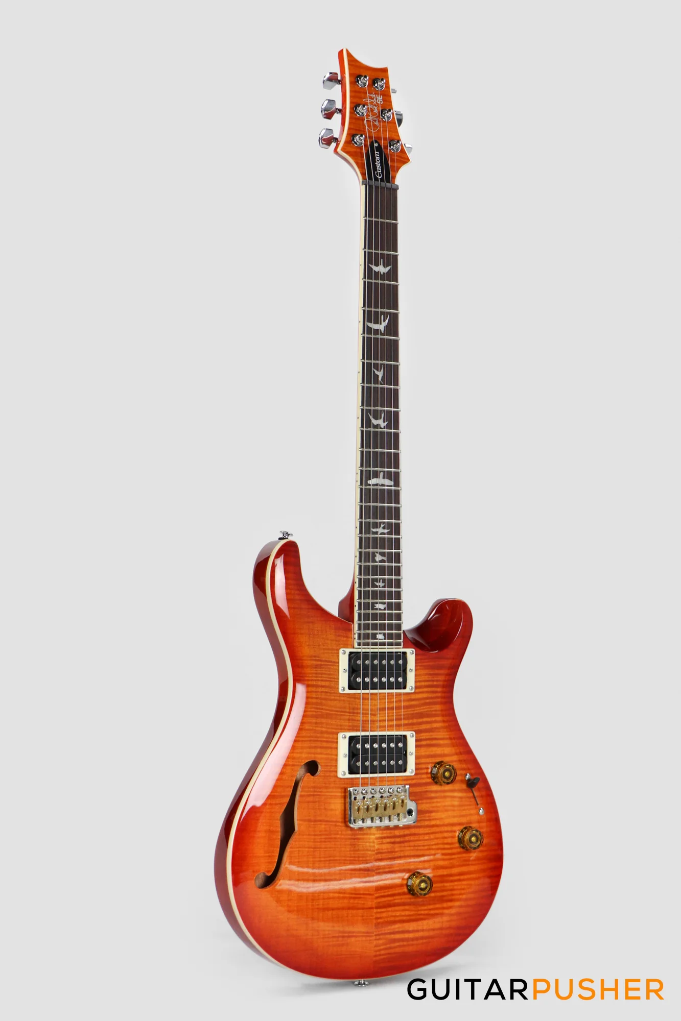 PRS Guitars SE Custom 24 Semi-Hollow Piezo Electric Guitar (Vintage Sunburst) - Image 3
