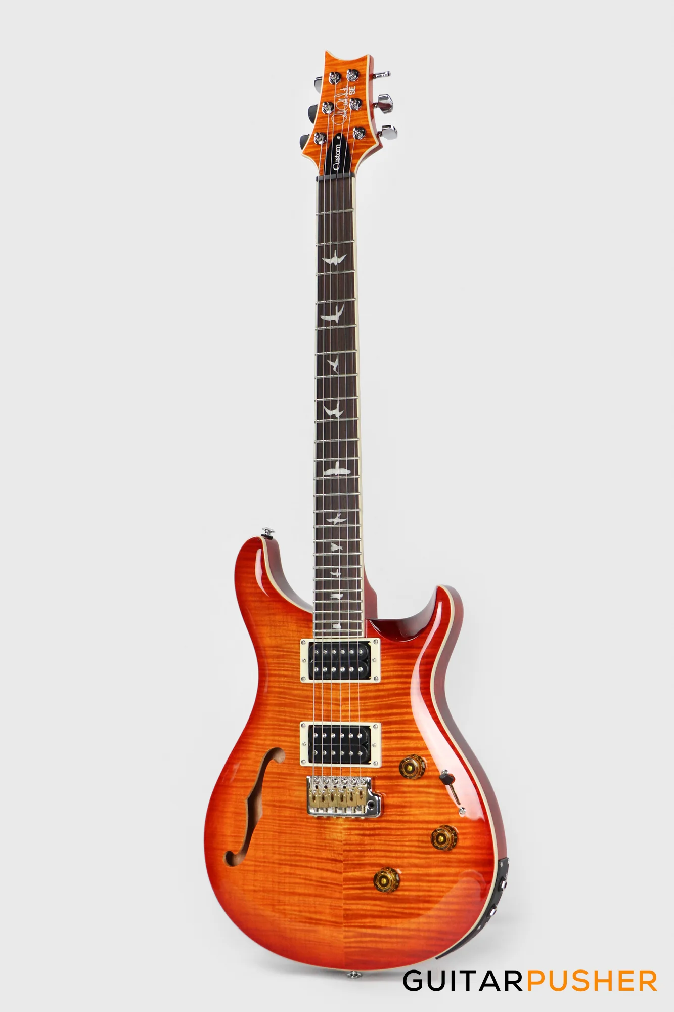 PRS Guitars SE Custom 24 Semi-Hollow Piezo Electric Guitar (Vintage Sunburst) - Image 7