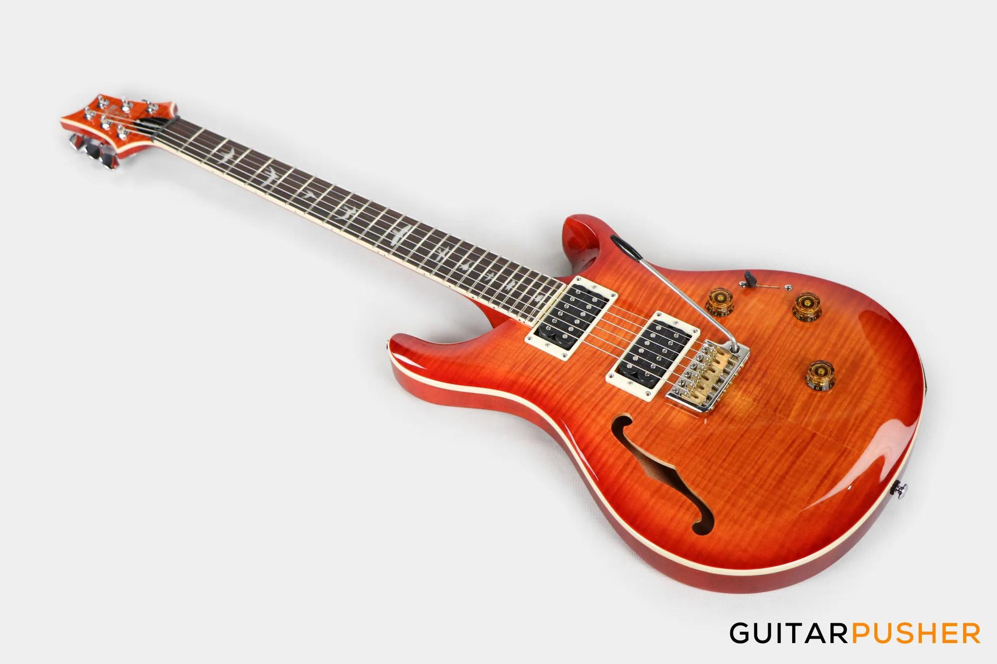 PRS Guitars SE Custom 24 Semi-Hollow Piezo Electric Guitar (Vintage Sunburst) - Image 9