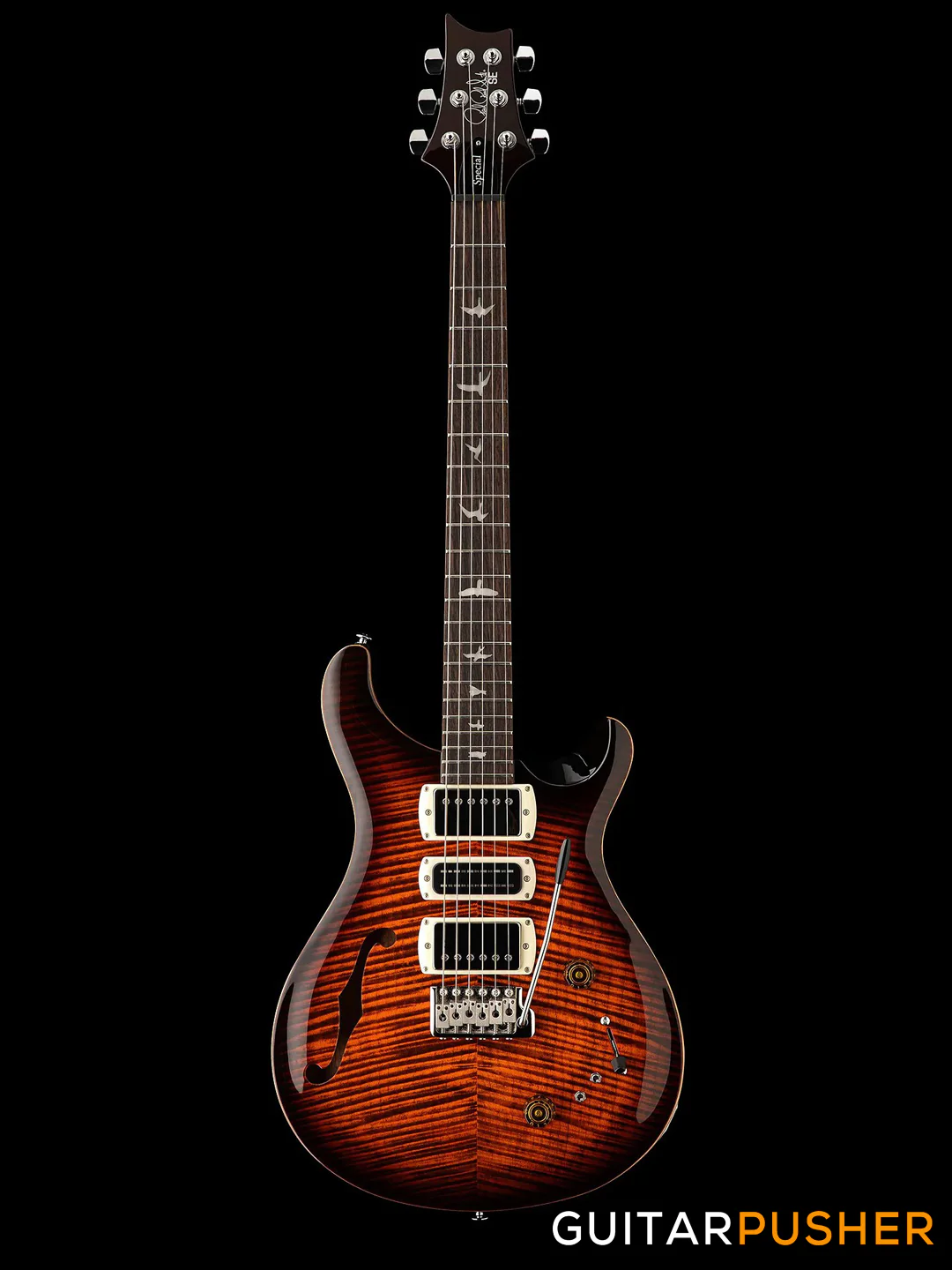 PRS Guitars SE Special Semi-Hollow Electric Guitar (Orange Tiger Smokeburst) - Image 2